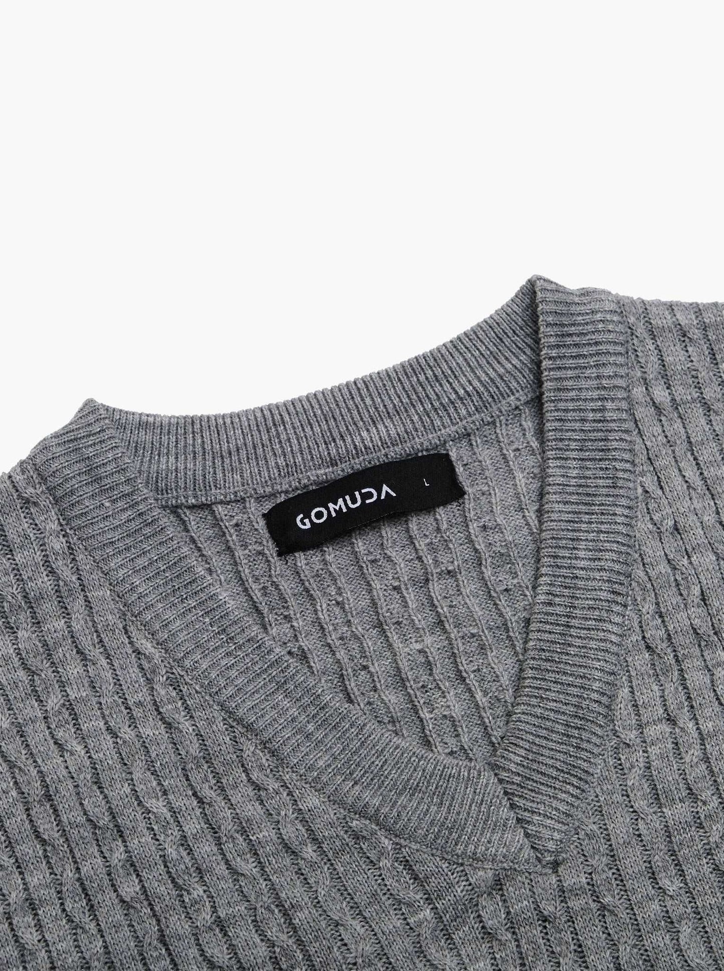 Volcano Ash Cable Line Vest Knitwear - Gomuda