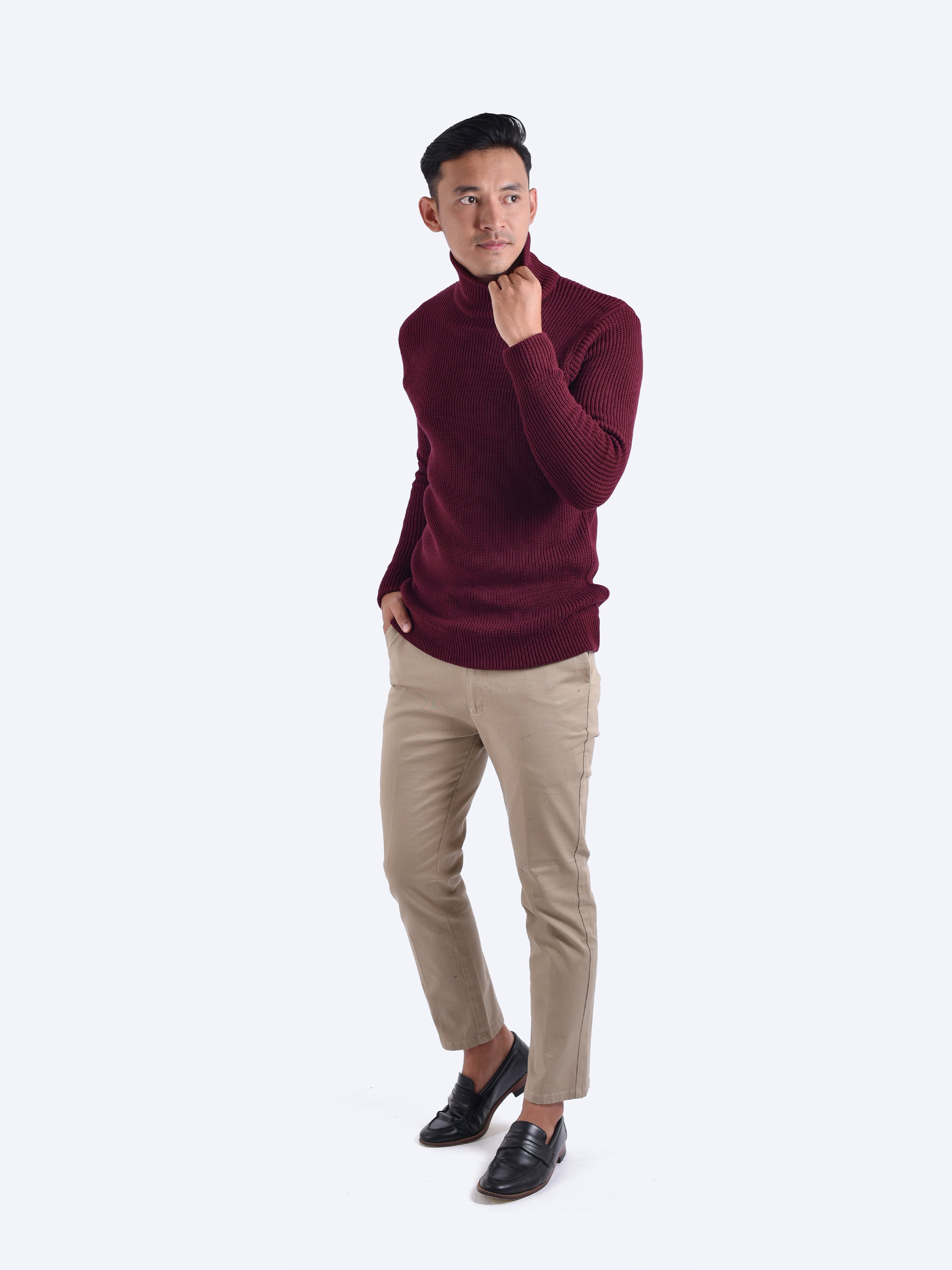 Cord-Turtleneck-Knitwear-Gomuda