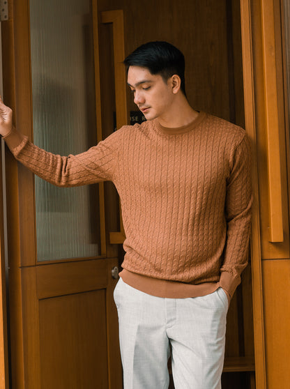 Brown Sugar Crewneck Einkorn Knitwear