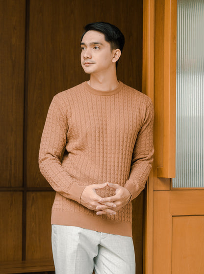 Brown Sugar Crewneck Einkorn Knitwear