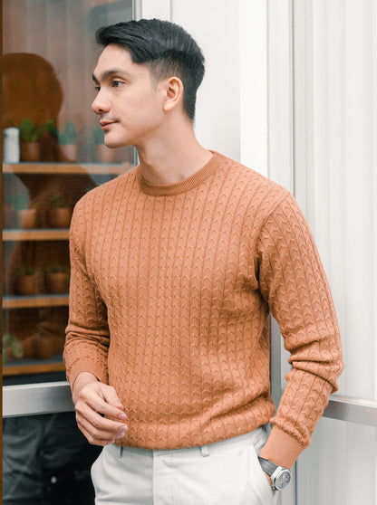 Brown Sugar Crewneck Einkorn Knitwear