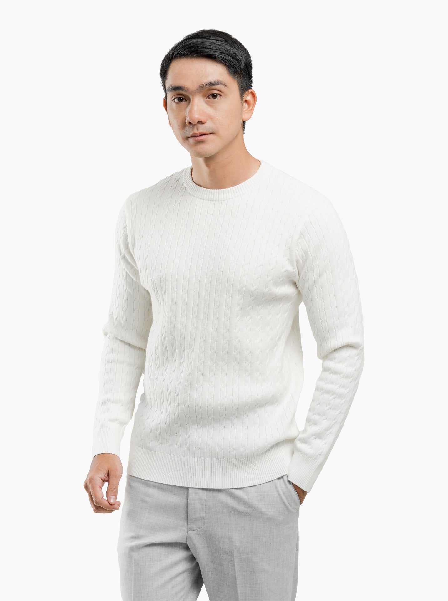 Cable-Crewneck-Knitwear-Gomuda