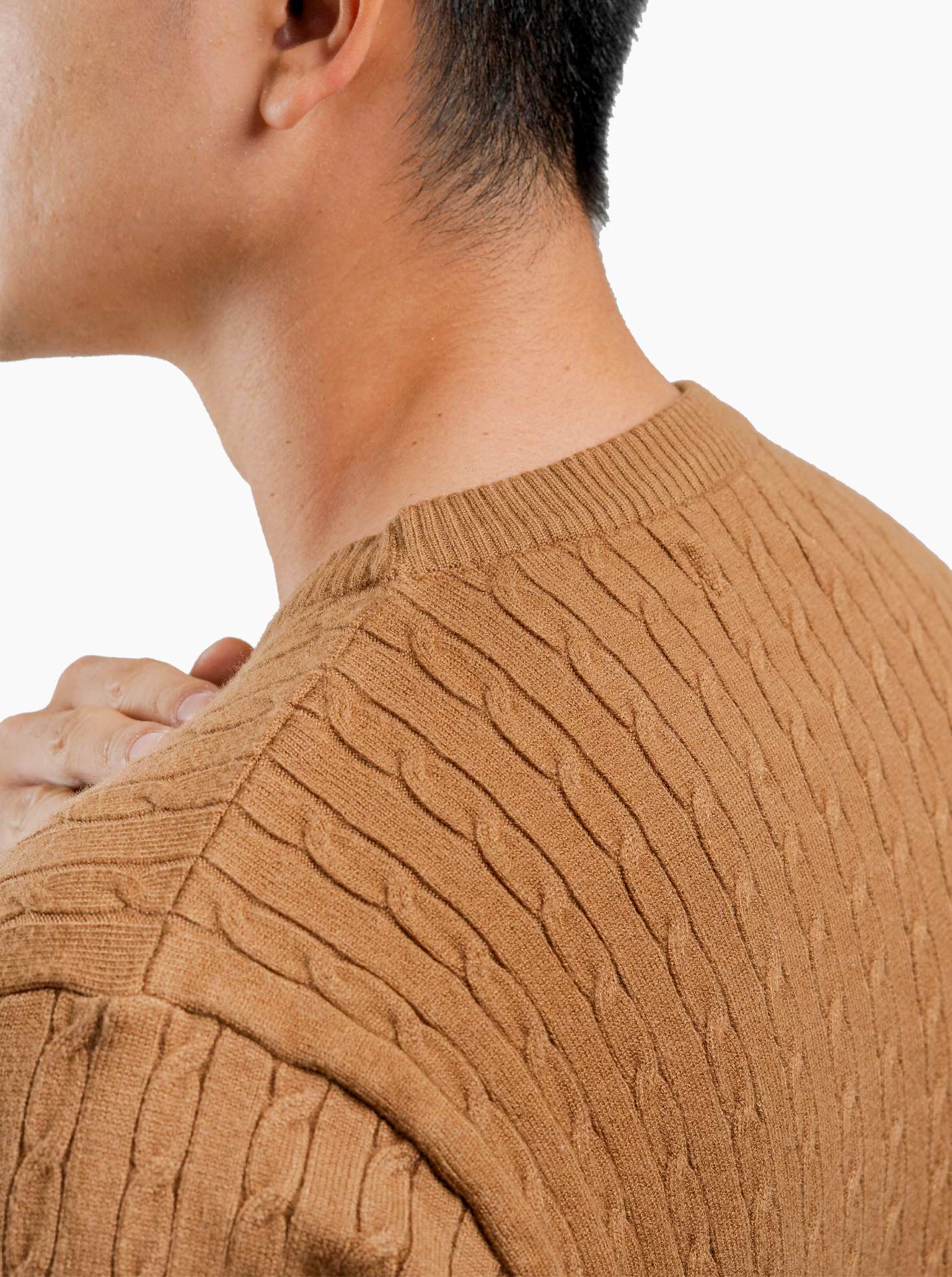 Cable-Crewneck-Short-Sleeve-Knitwear
