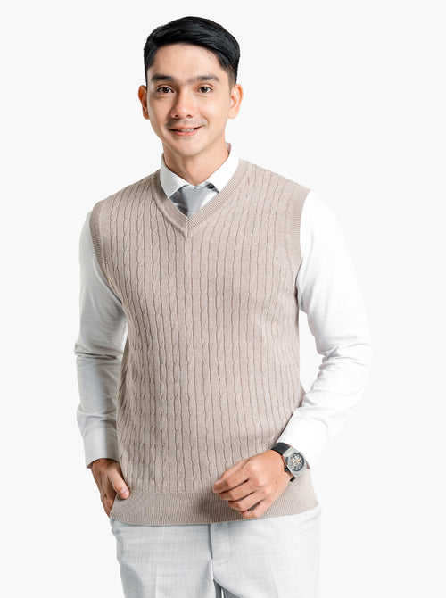 Cable-Vest-Knitwear-Gomuda