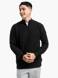 Cable Diamond Zip Mockneck Black Knitwear