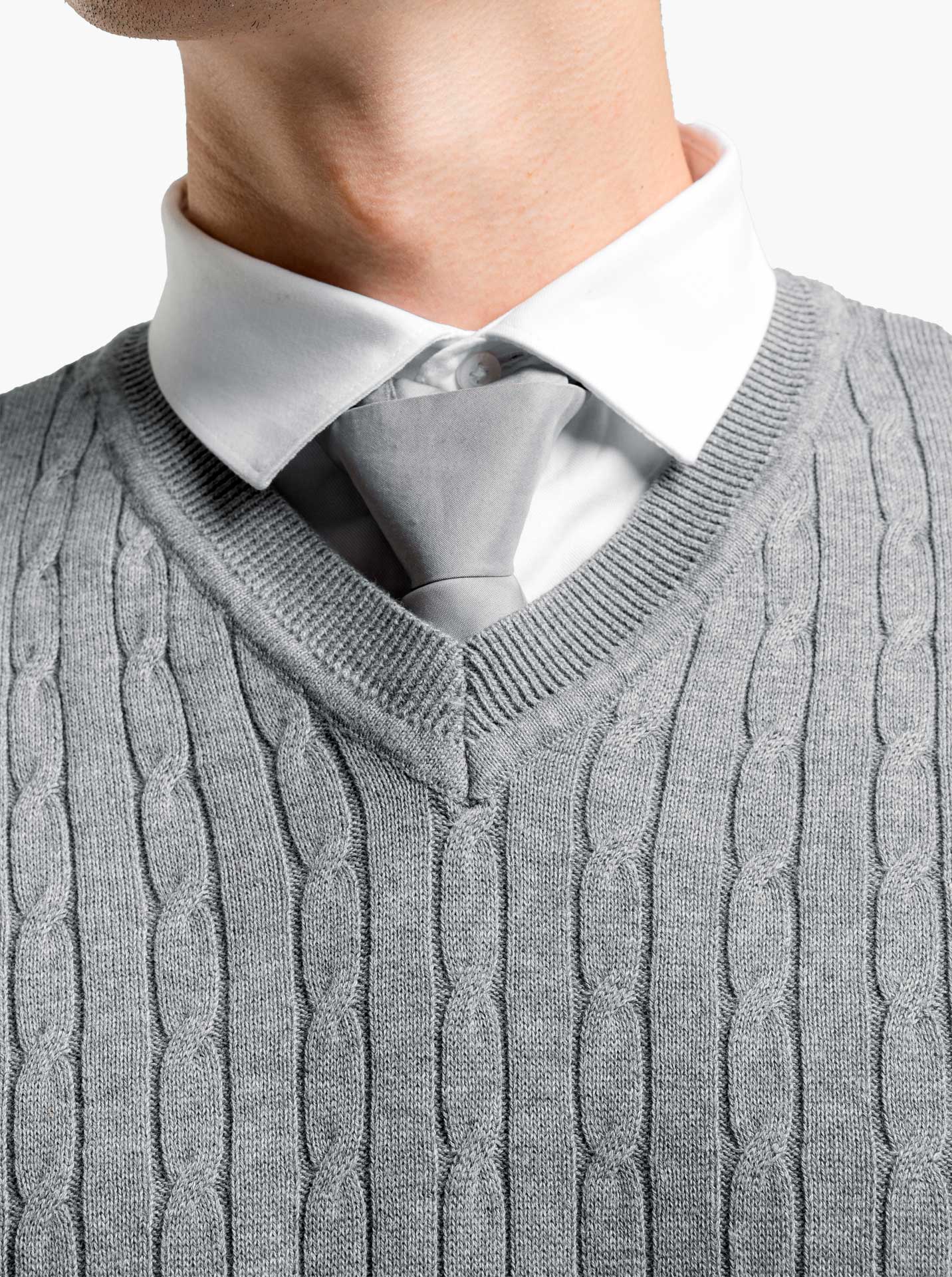 Cable Vest Volcano Ash Knitwear