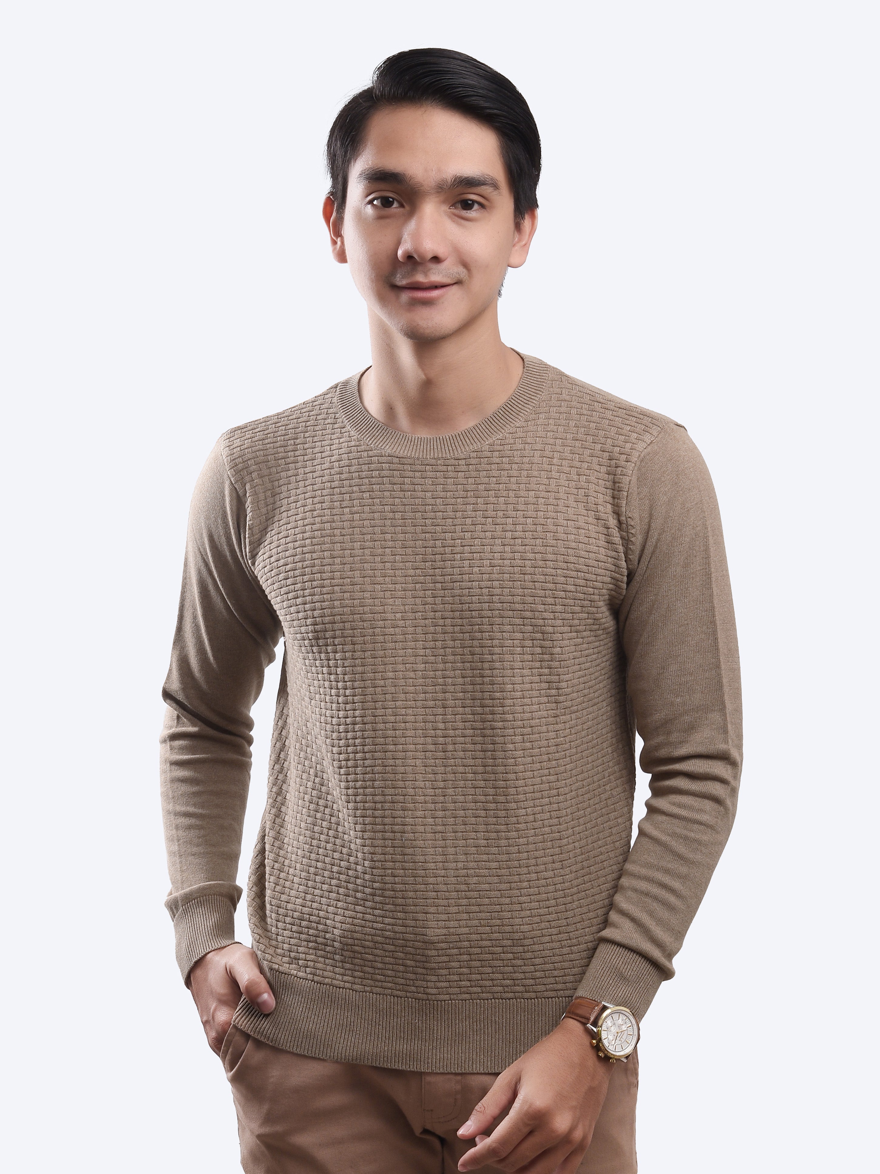 Gomuda Crewneck Mats Khaki Knitwear