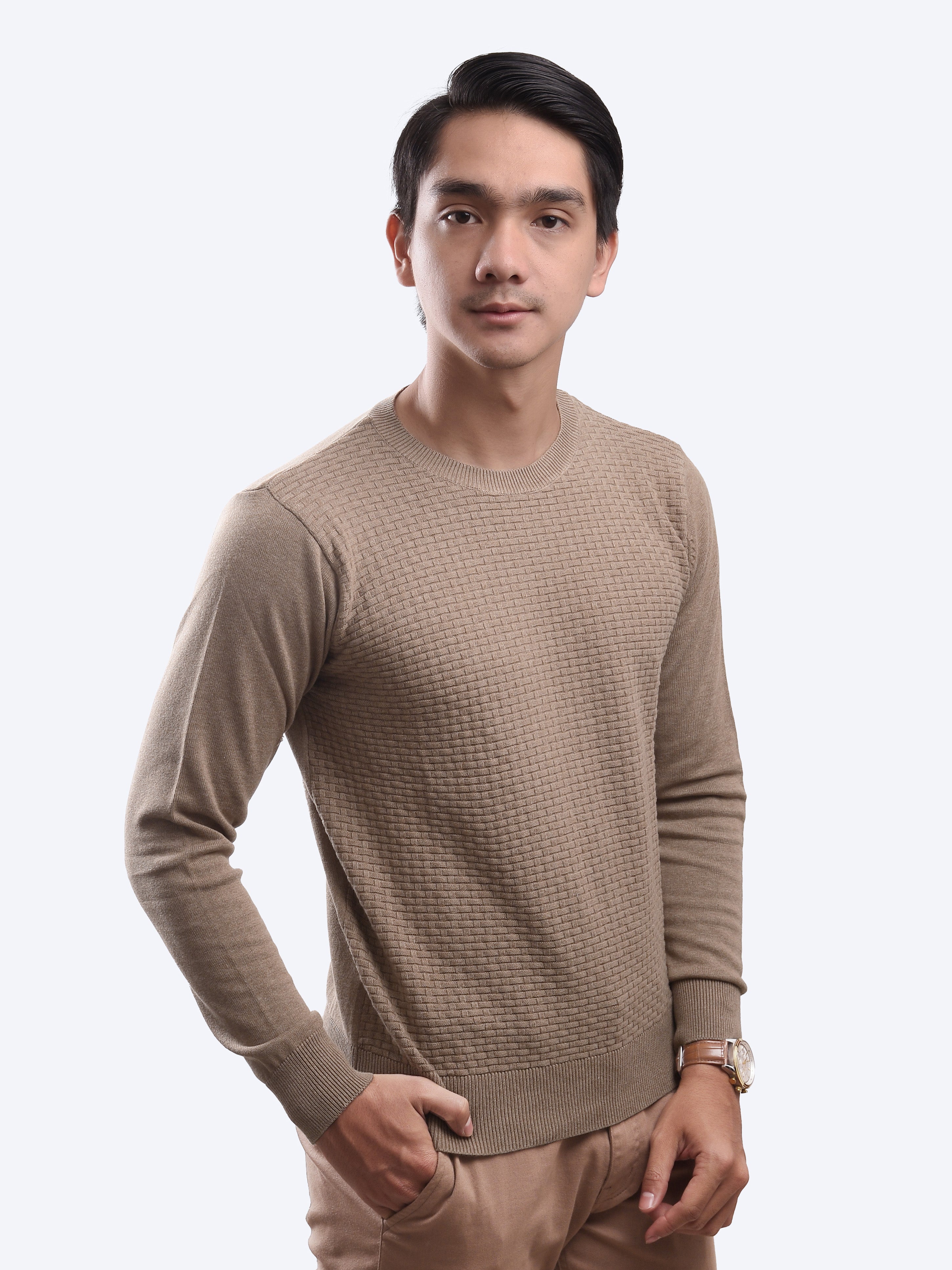 Gomuda Crewneck Mats Khaki Knitwear