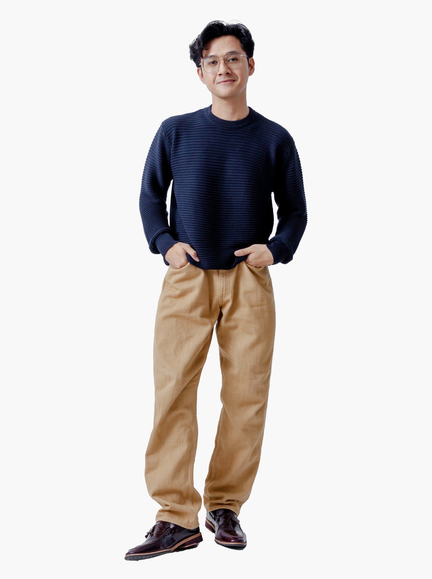 Gomuda Crewneck Ropes Navy Knitwear