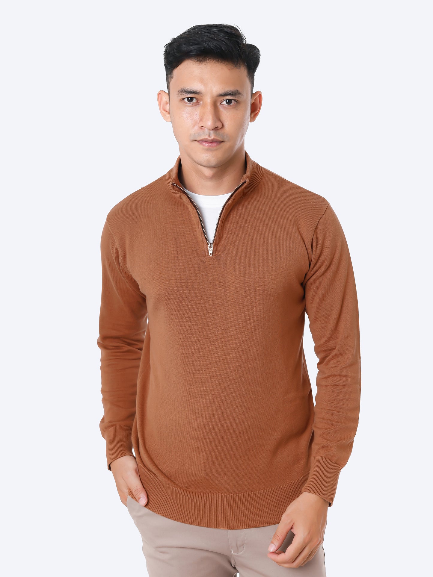 Mockneck Zip Knitwear