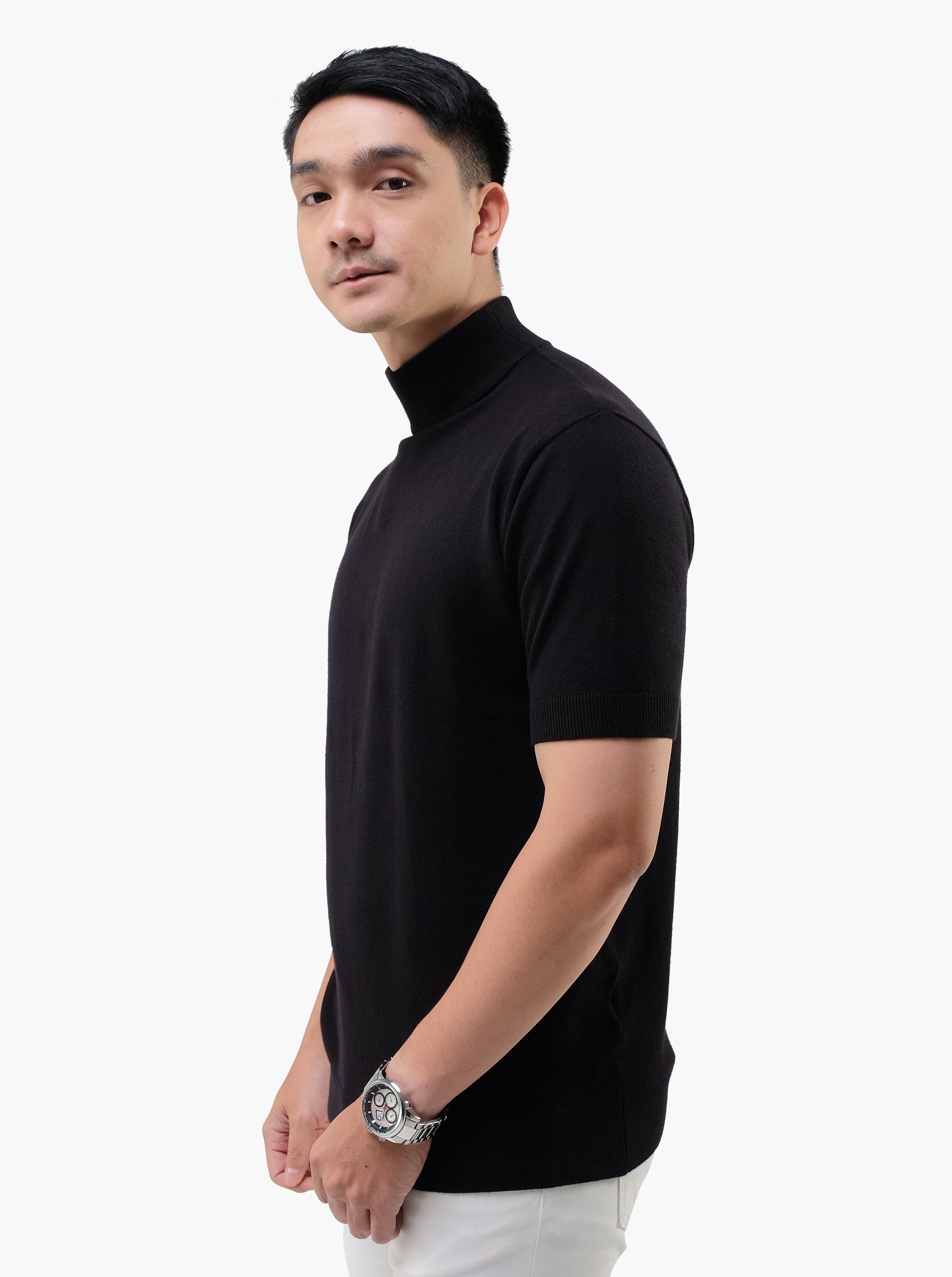 Mockneck-Short-Sleeve-Knitwear-Gomuda