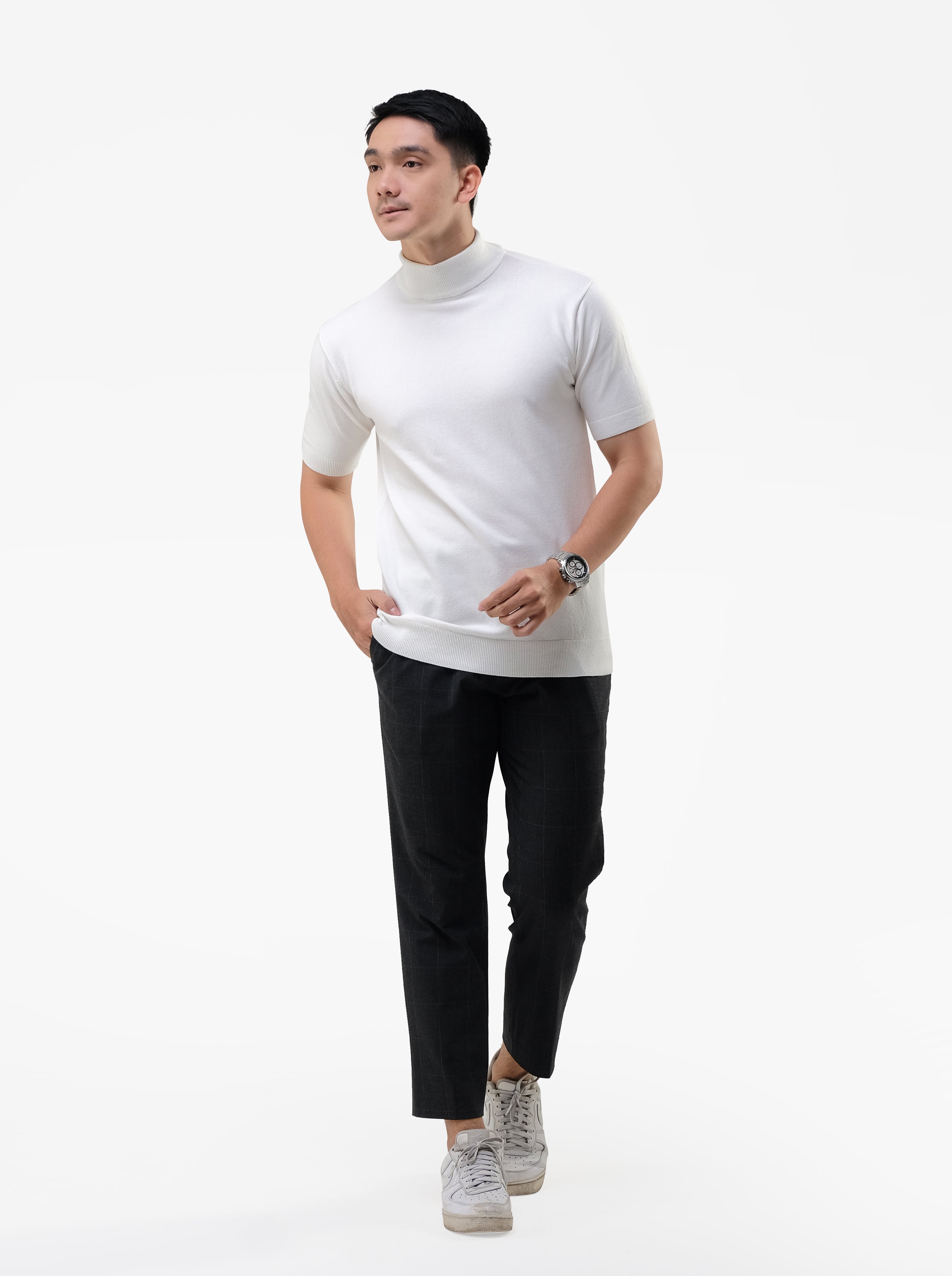 Mockneck-Short-Sleeve-Knitwear-Gomuda