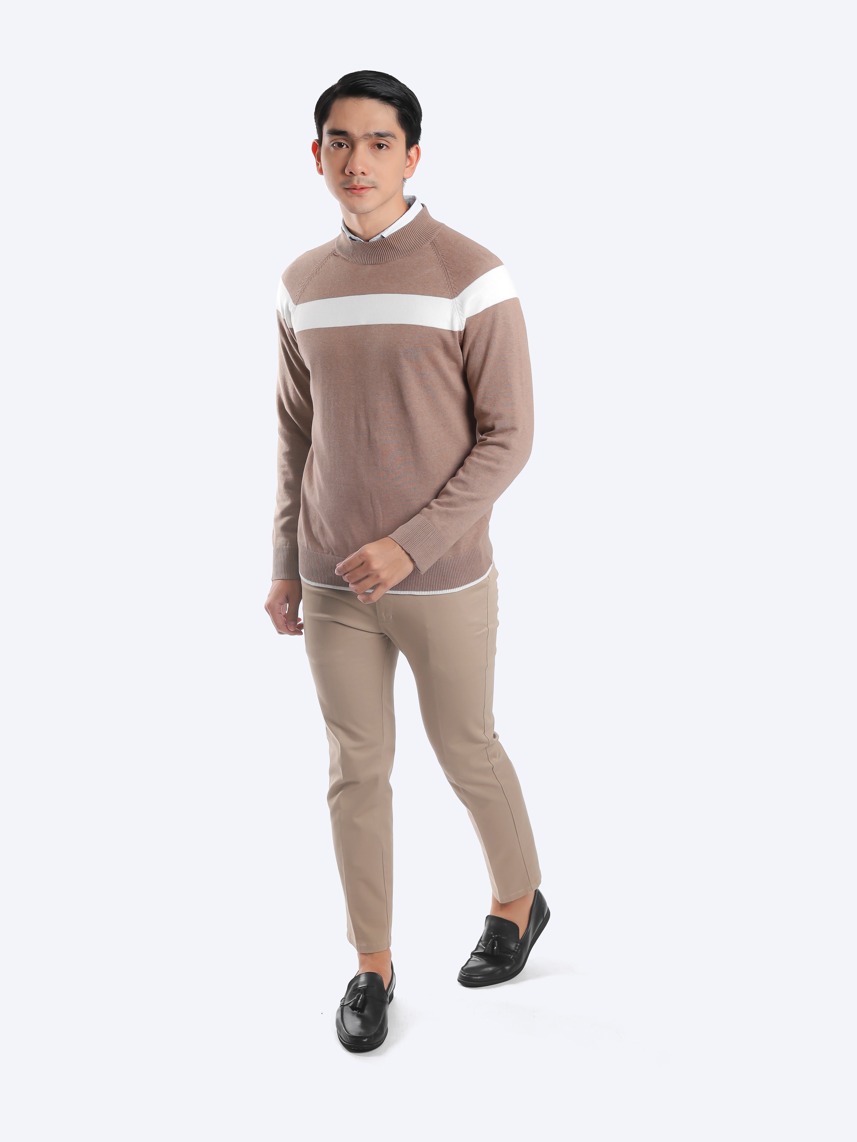 Mockneck-Stripe-Knitwear-Gomuda