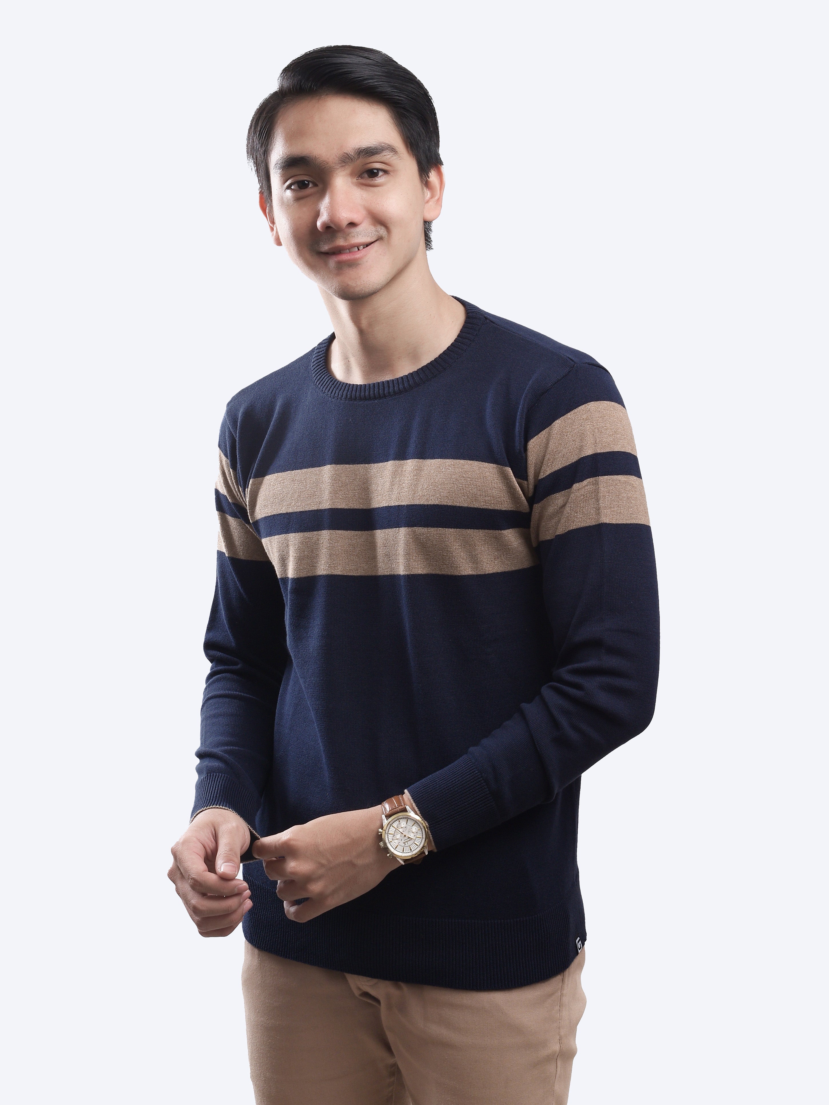 Crewneck-Stripe-Horizon-Knitwear-Gomuda