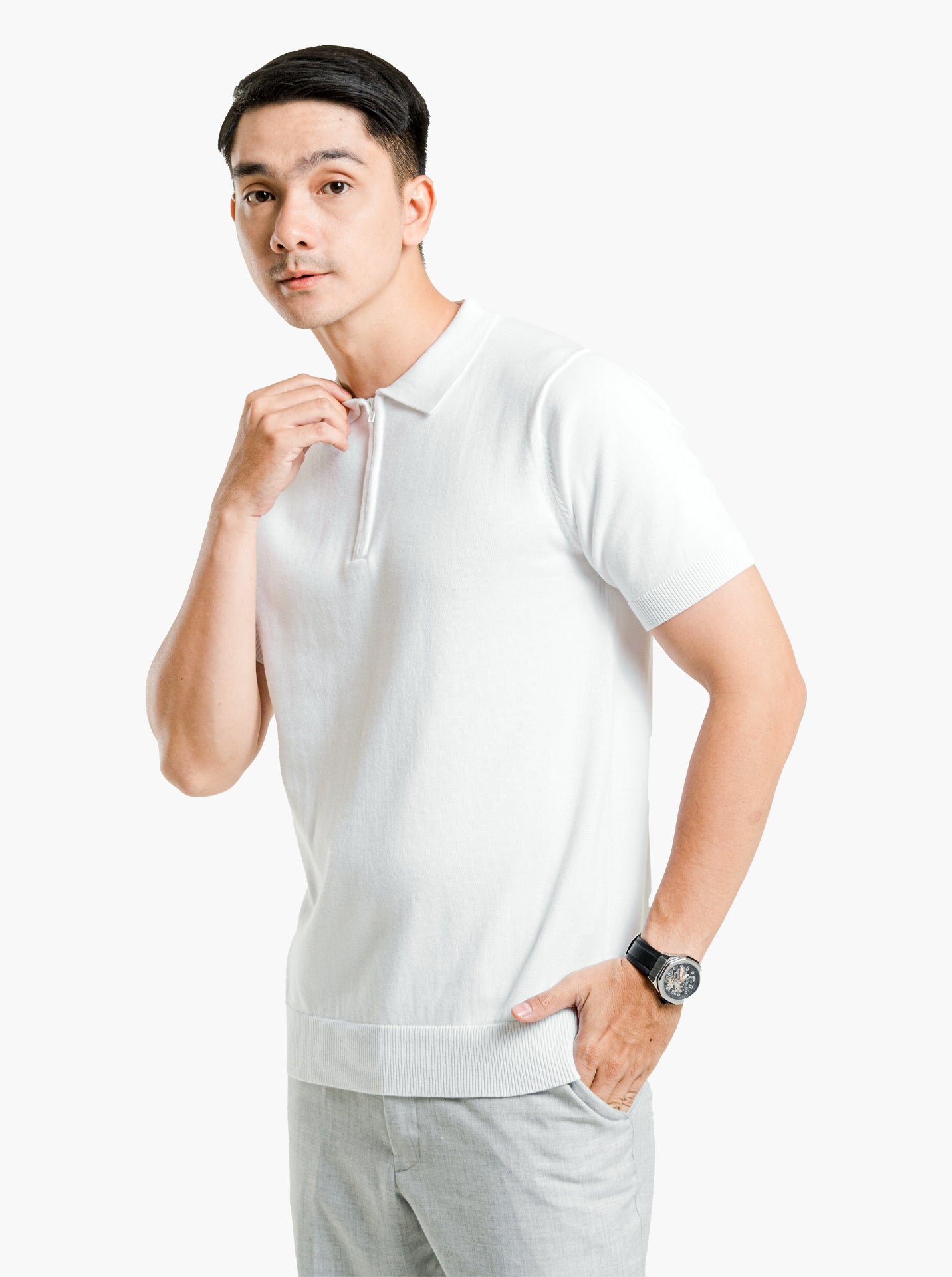 Polo-Zip-Neck-Knitwear-Gomuda