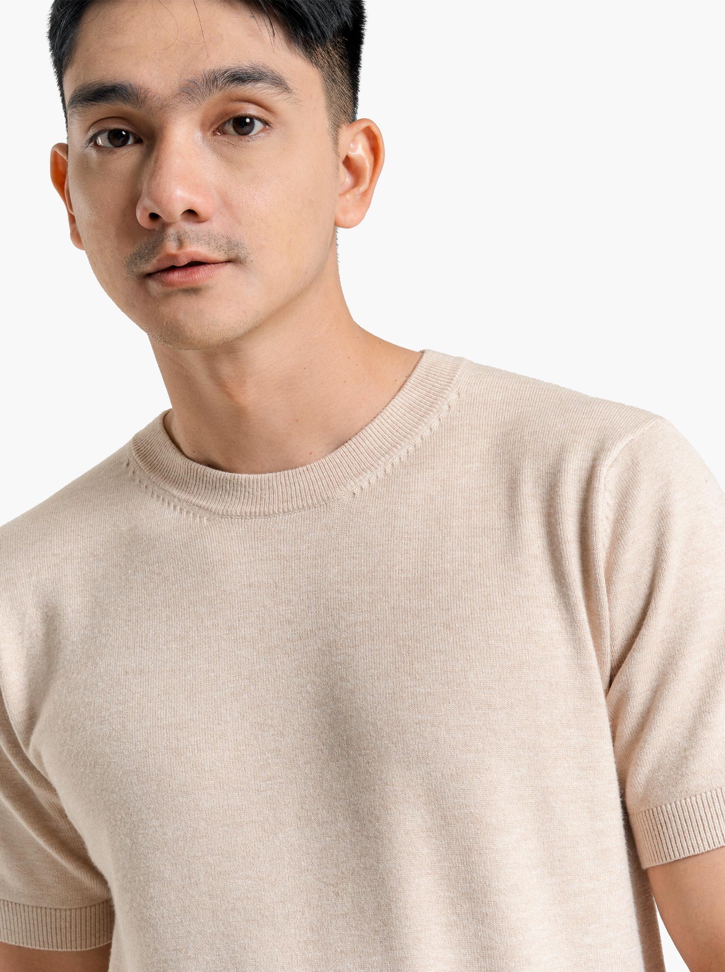 Viscose-Crewneck-Short-Sleeve-Knitwear-Gomuda