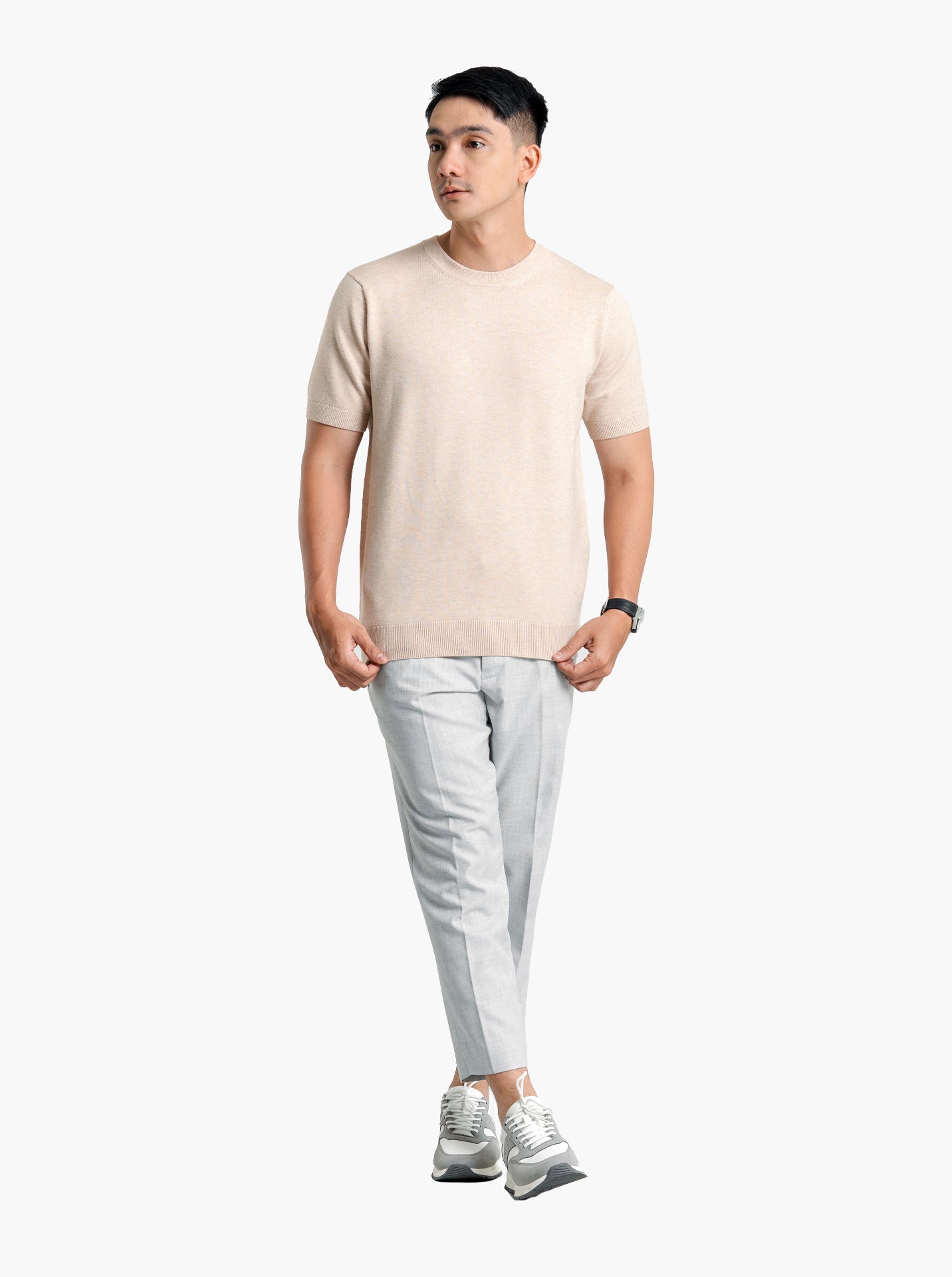 Viscose-Crewneck-Short-Sleeve-Knitwear-Gomuda