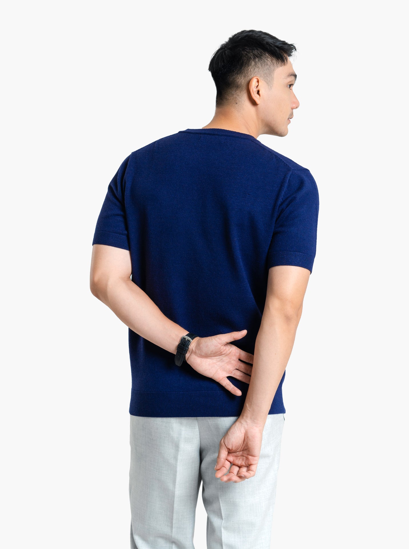 Viscose-Crewneck-Short-Sleeve-Knitwear-Gomuda