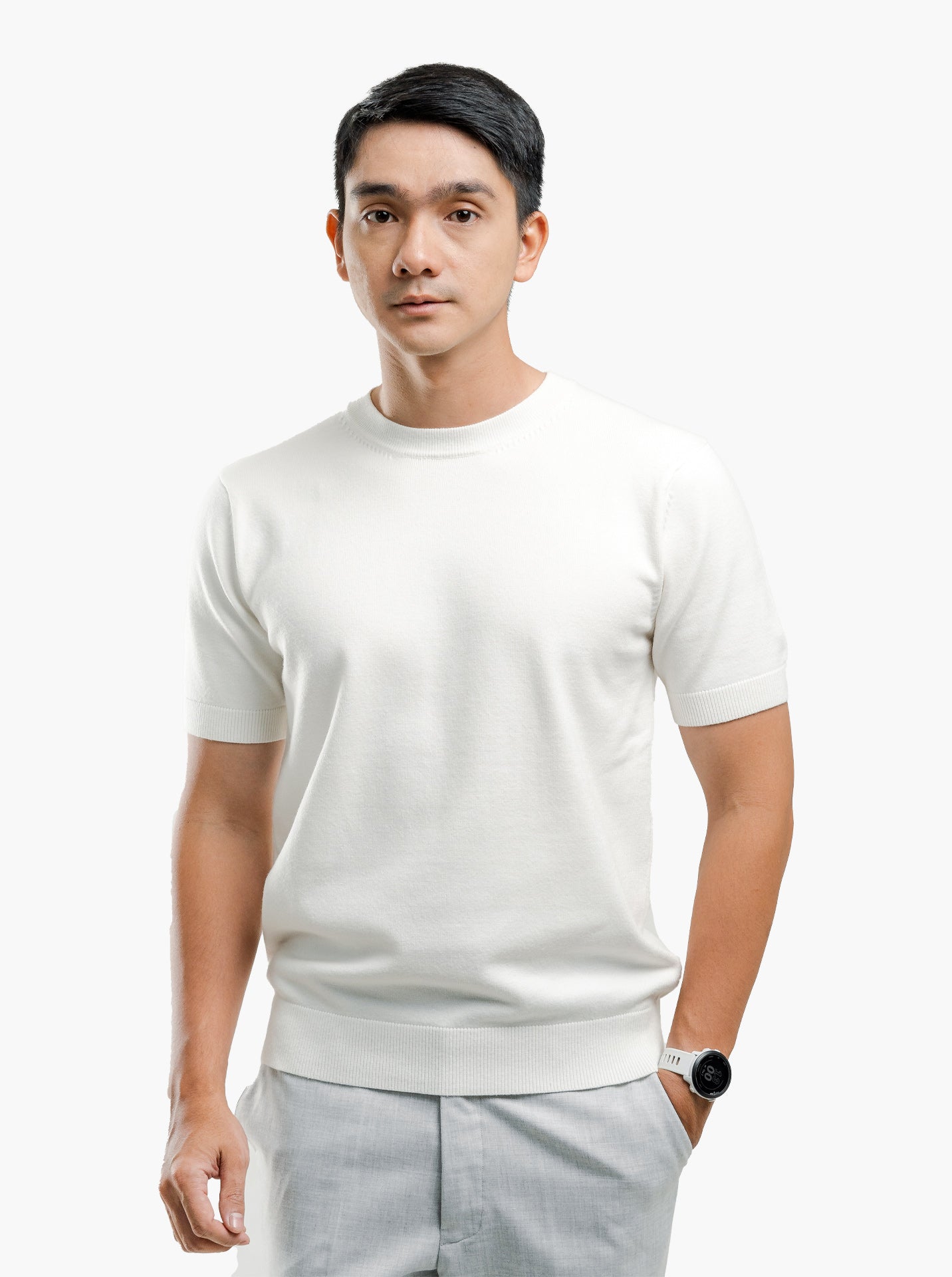 Viscose-Crewneck-Short-Sleeve-Knitwear-Gomuda