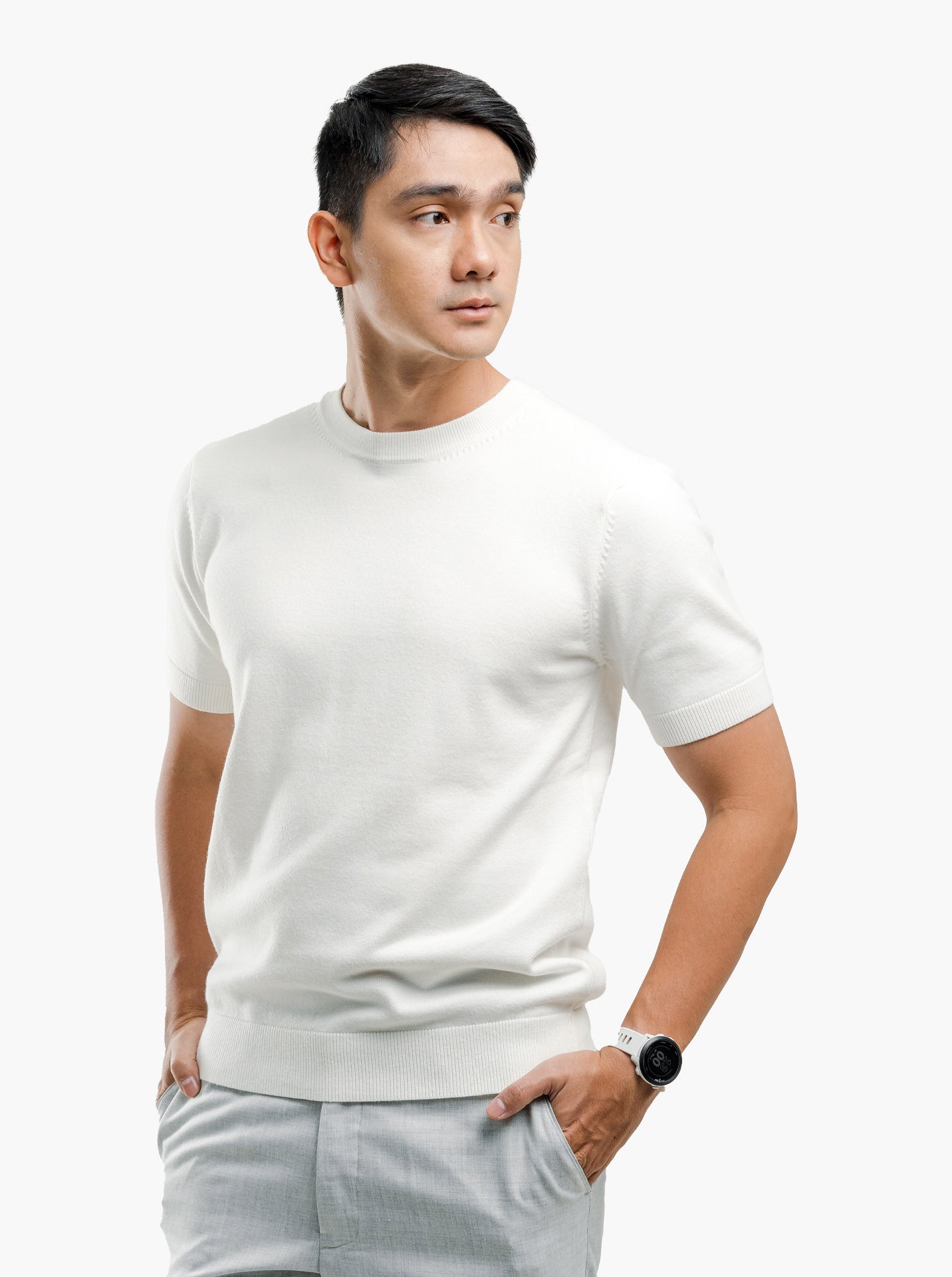 Viscose-Crewneck-Short-Sleeve-Knitwear-Gomuda