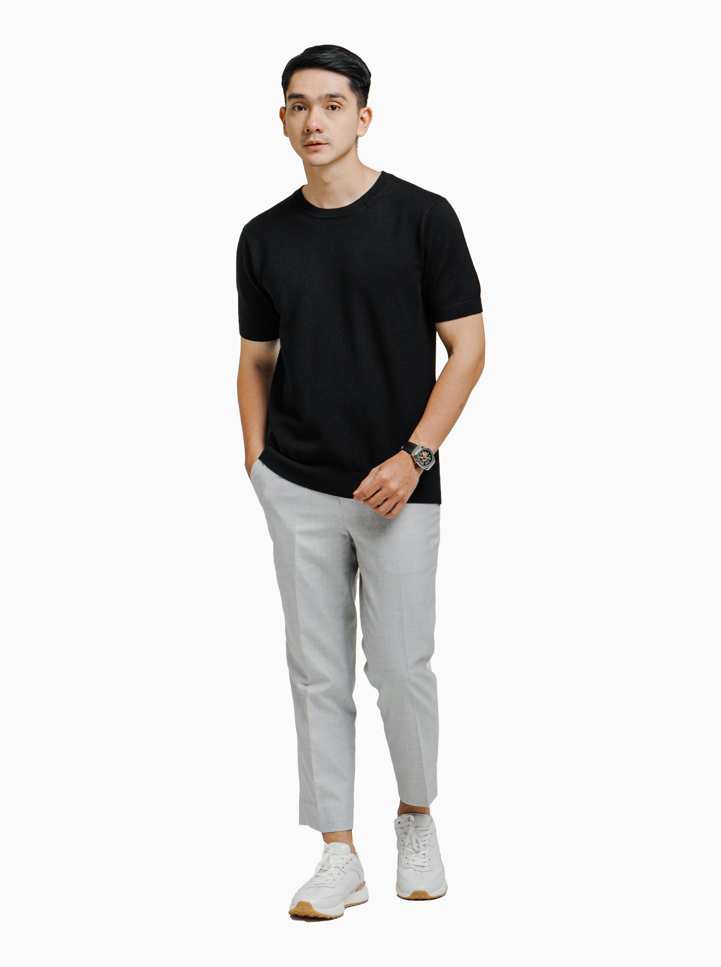 Viscose-Crewneck-Short-Sleeve-Knitwear-Gomuda