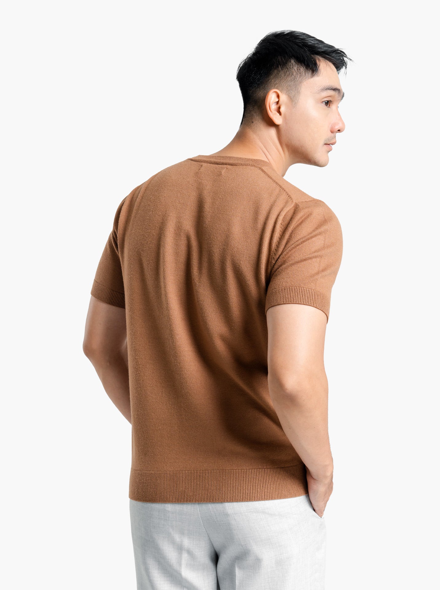 Viscose-Crewneck-Short-Sleeve-Knitwear-Gomuda