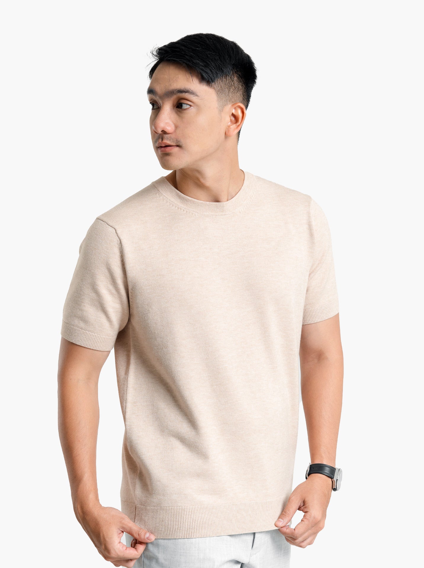 Viscose-Crewneck-Short-Sleeve-Knitwear-Gomuda