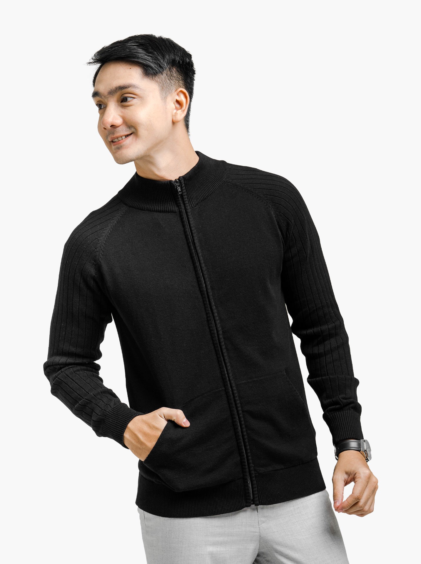 Sporty-Full-Zip-Knitwear-Gomuda
