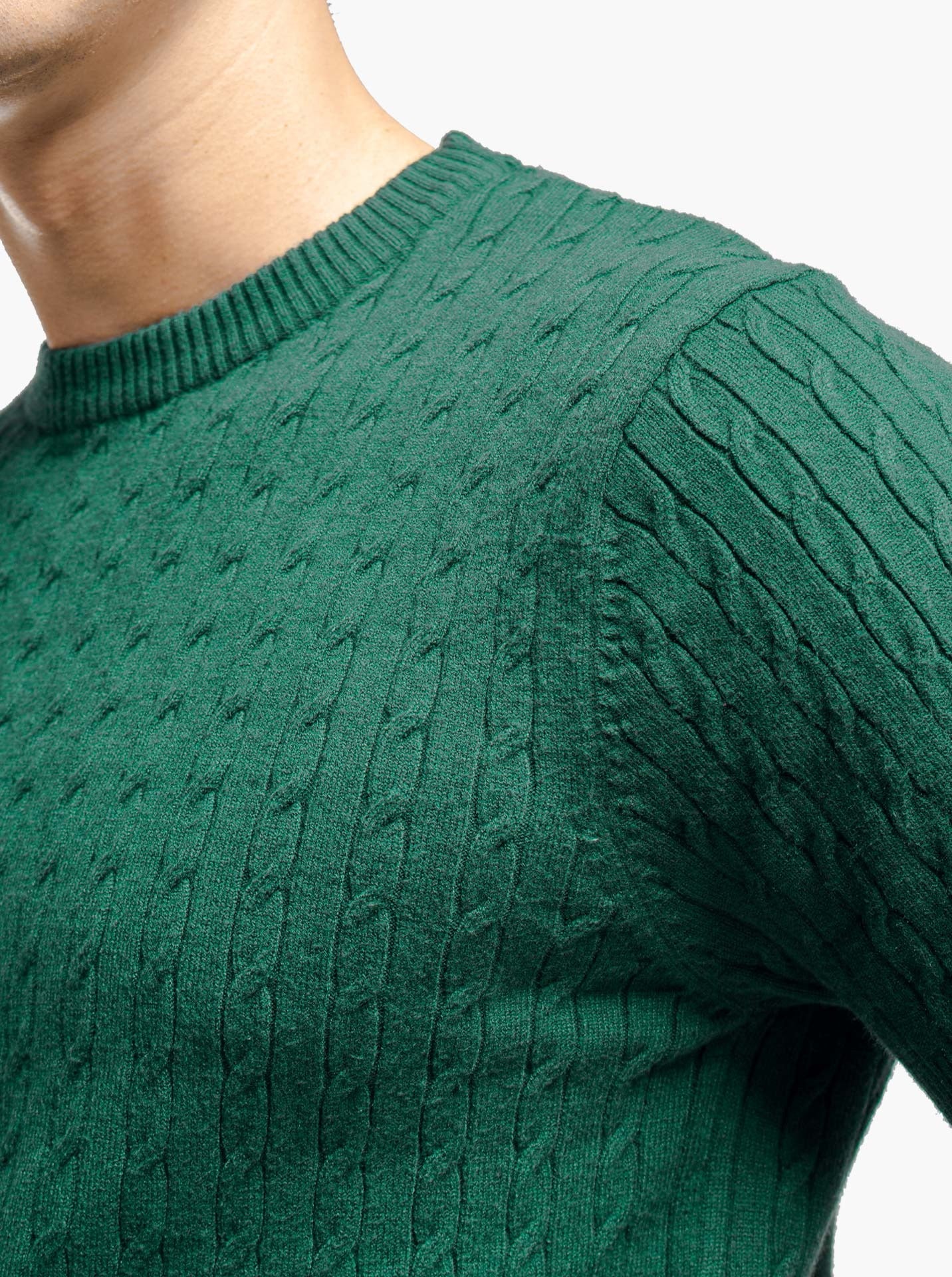 Viscose Cable Crewneck Short Sleeve Knitwear