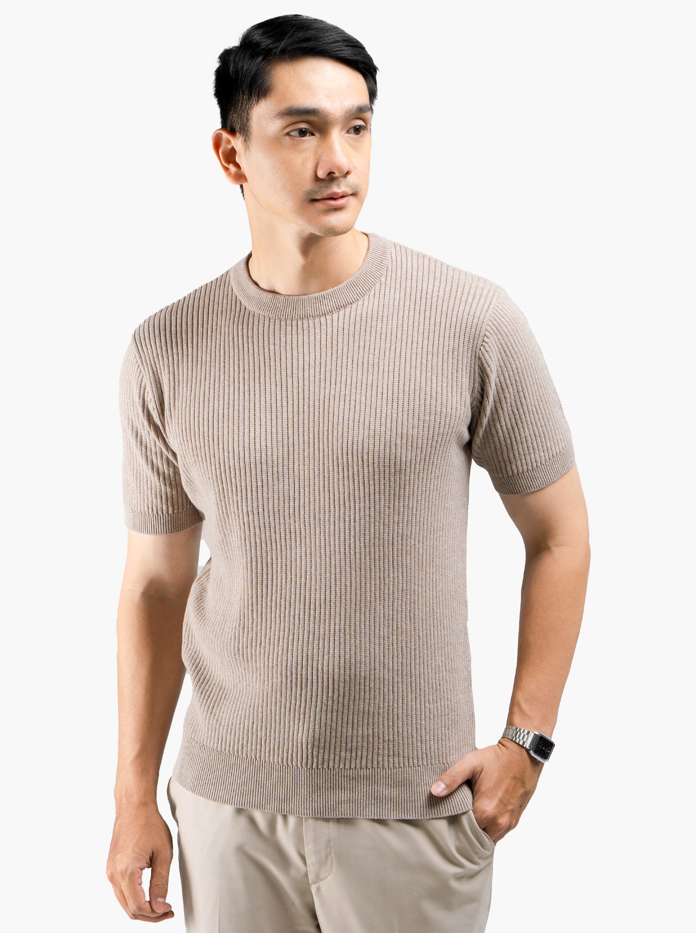 Choco Cord Crewneck Short Sleeve Knitwear