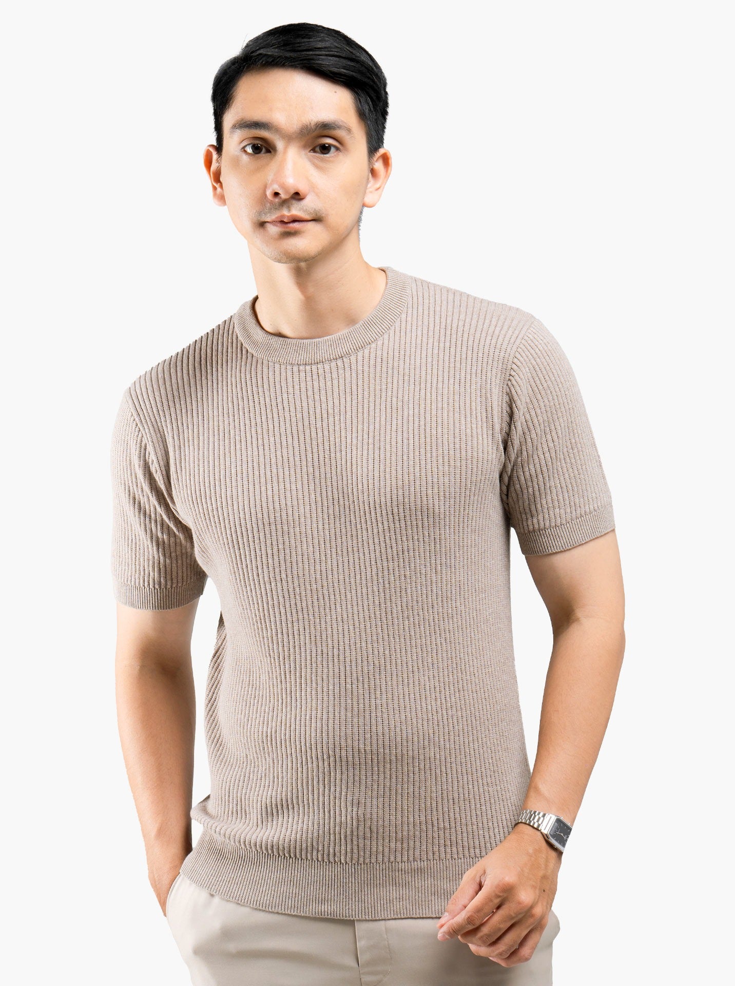 Choco Cord Crewneck Short Sleeve Knitwear