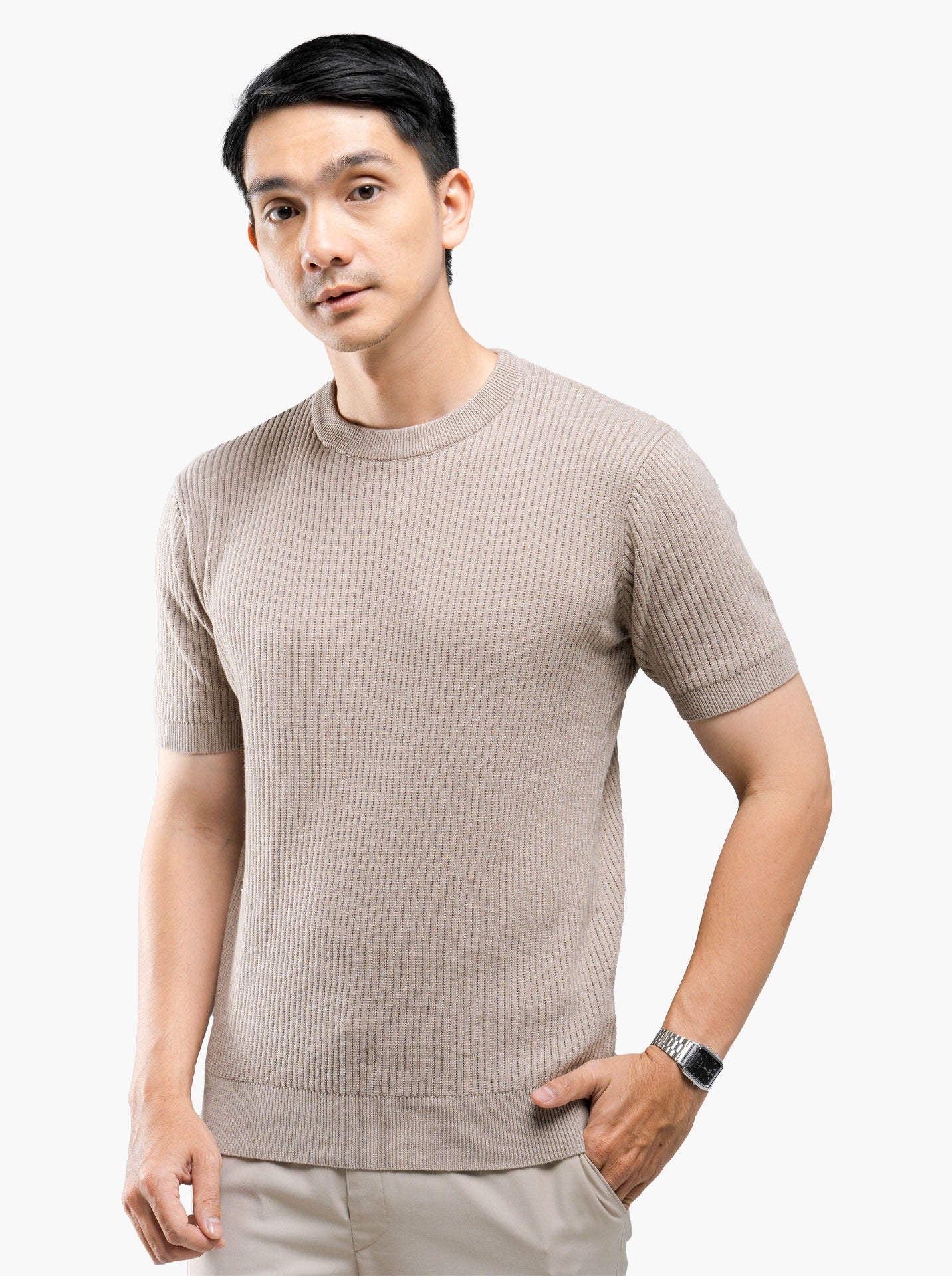 Choco Cord Crewneck Short Sleeve Knitwear
