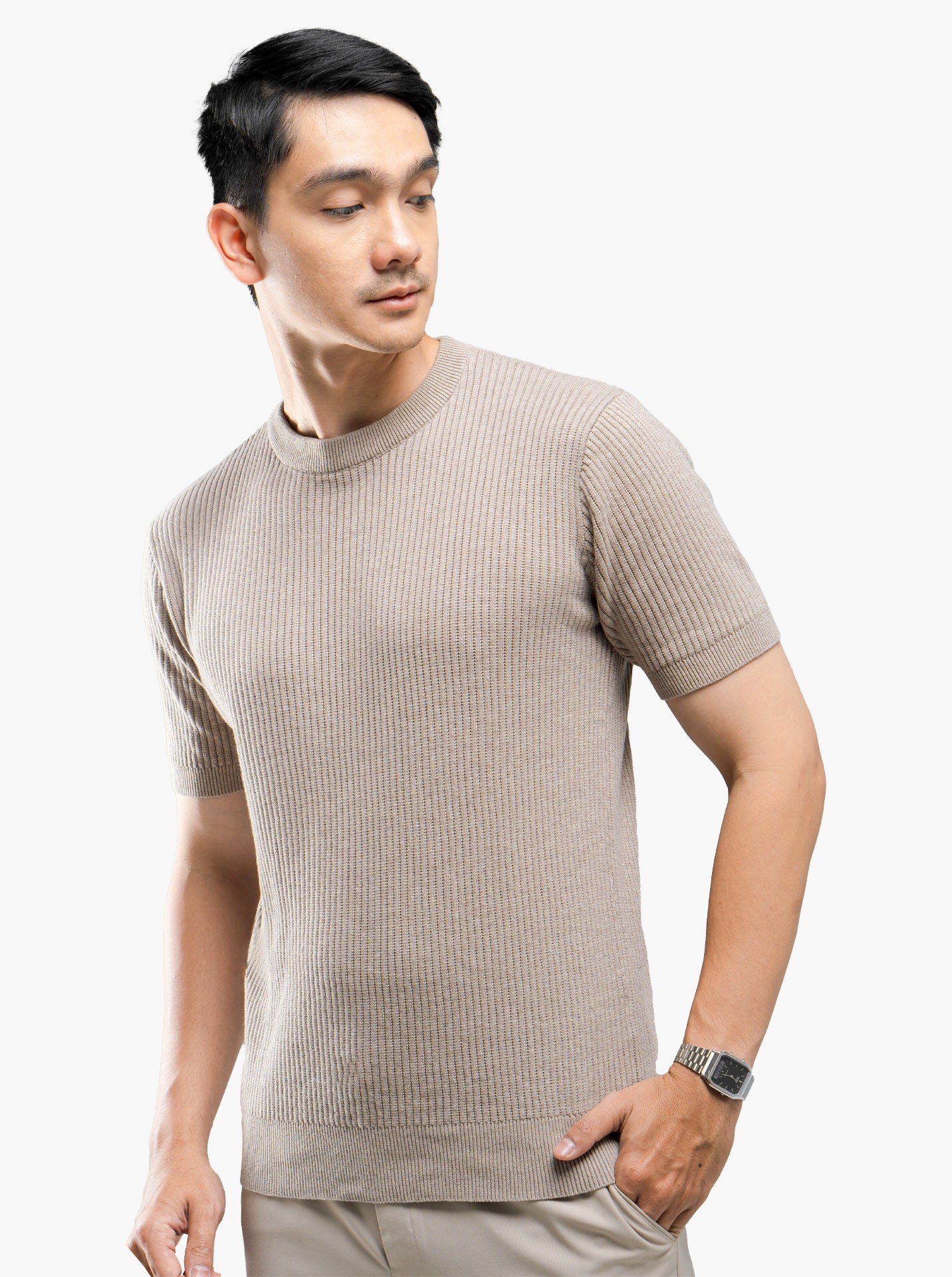 Choco Cord Crewneck Short Sleeve Knitwear