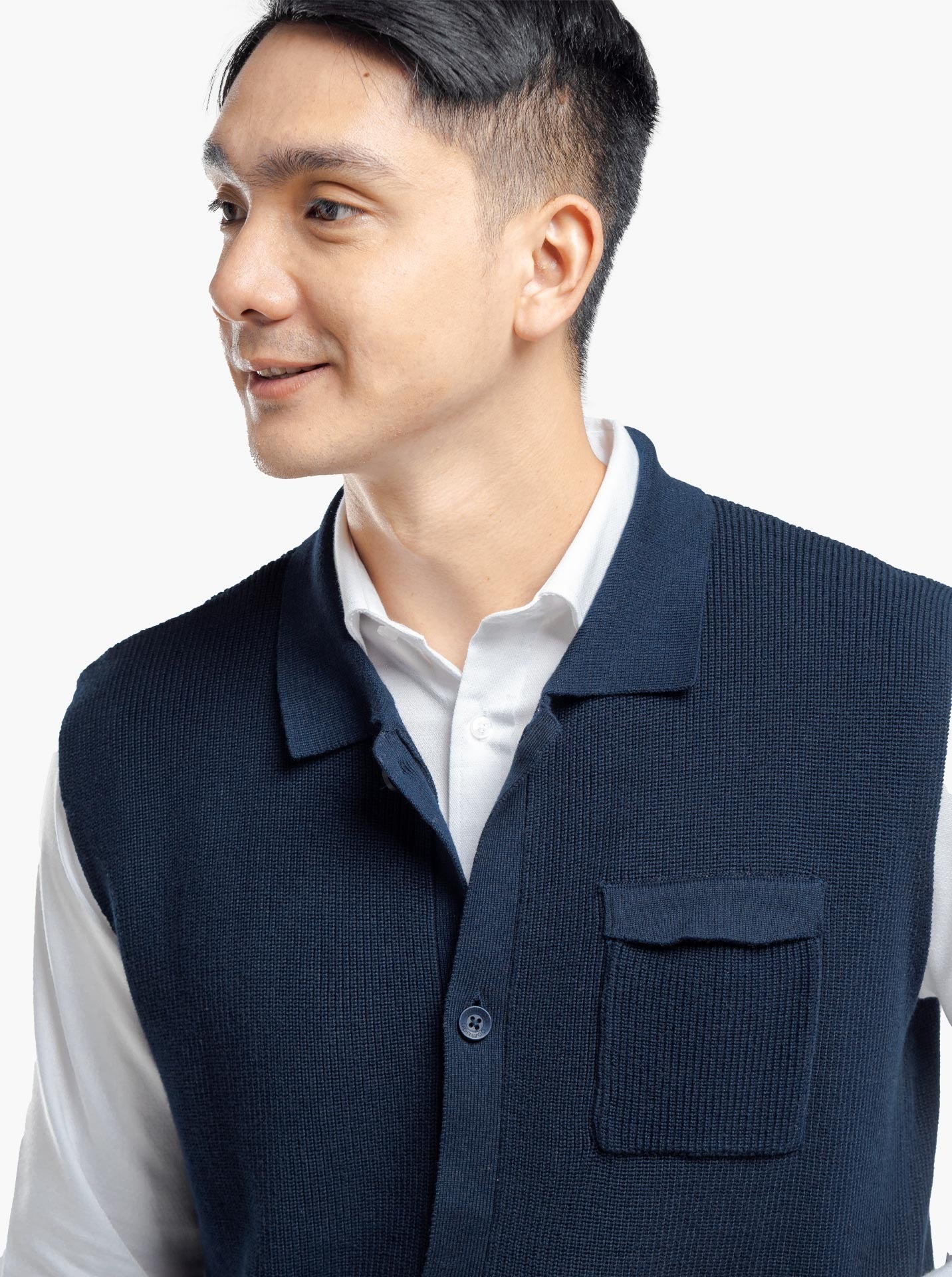 Cord Button Vest Knitwear