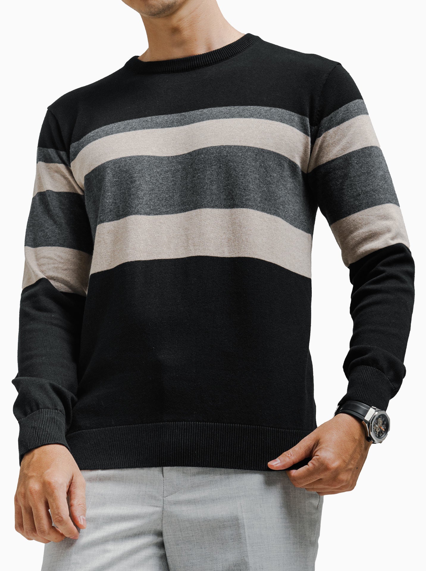 Crewneck-Stripe-Pongo-Knitwear-Gomuda