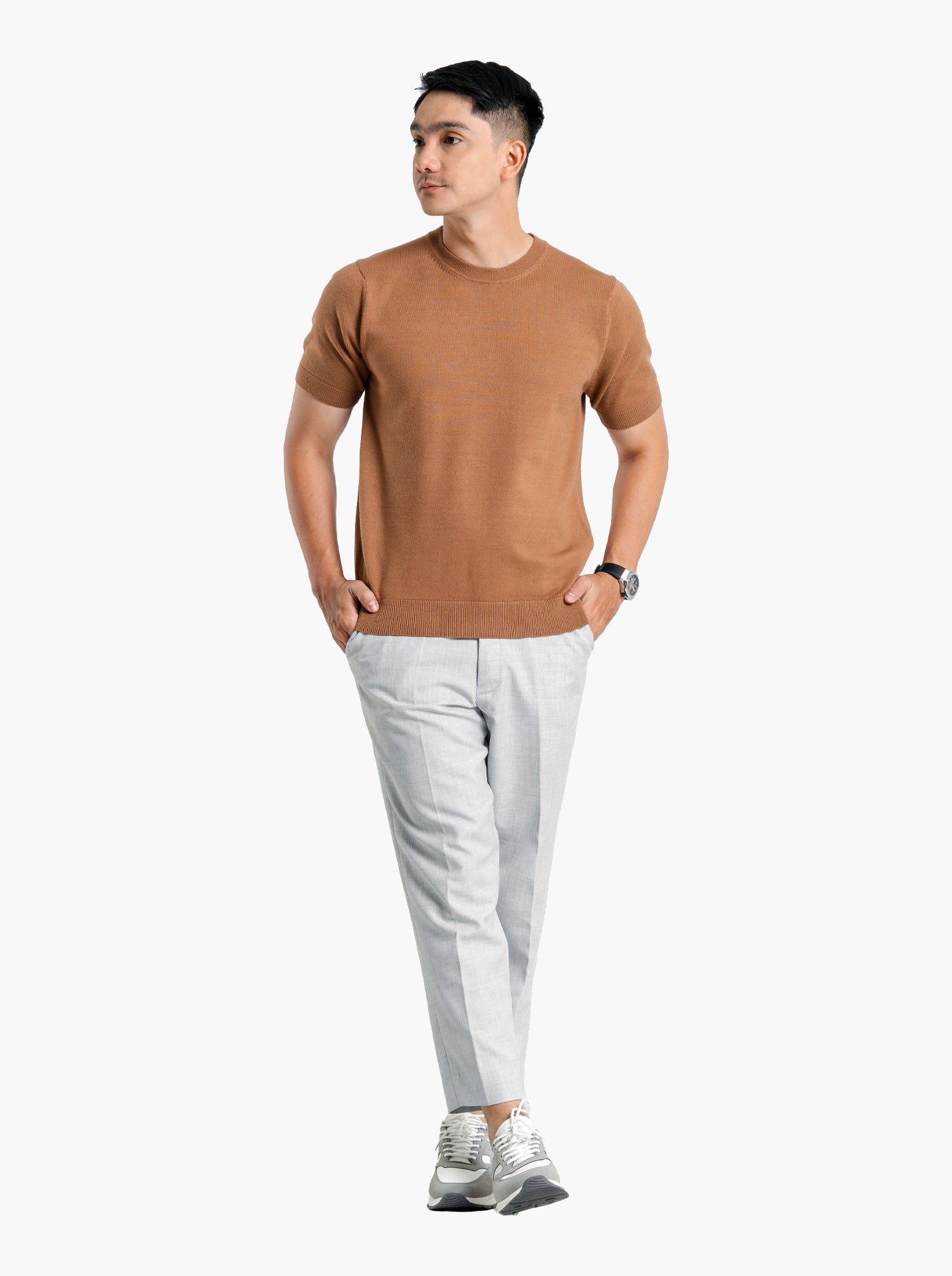 Viscose Crewneck Short Sleeve Knitwear