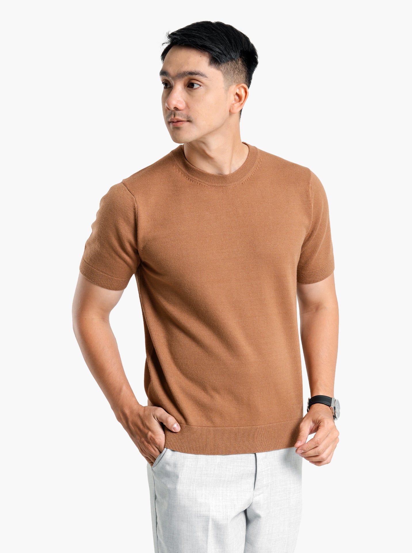 Viscose Crewneck Short Sleeve Knitwear