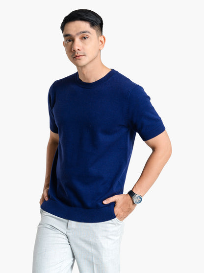 Viscose Crewneck Short Sleeve Knitwear