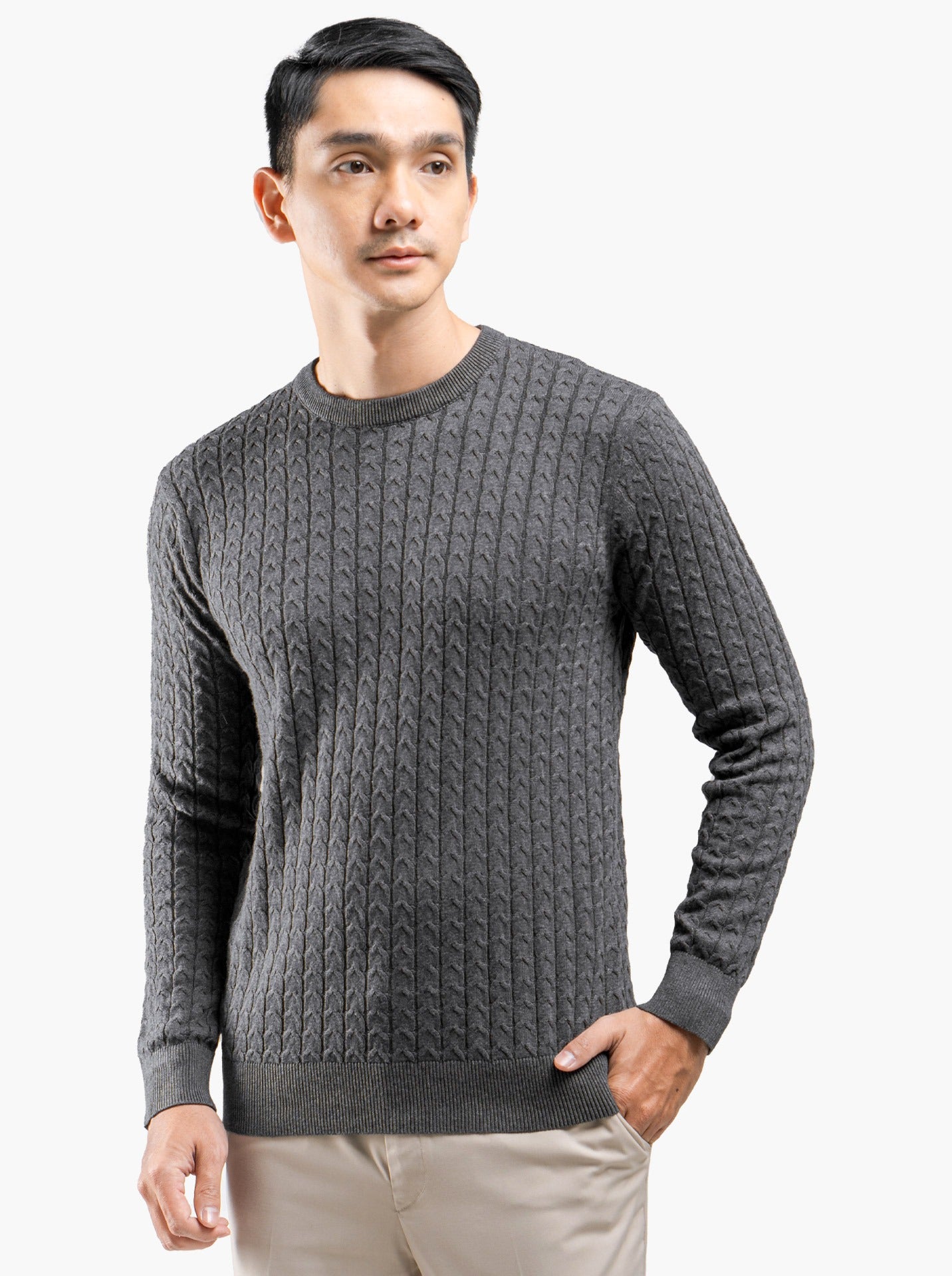 Grey Einkorn Crewneck Knitwear