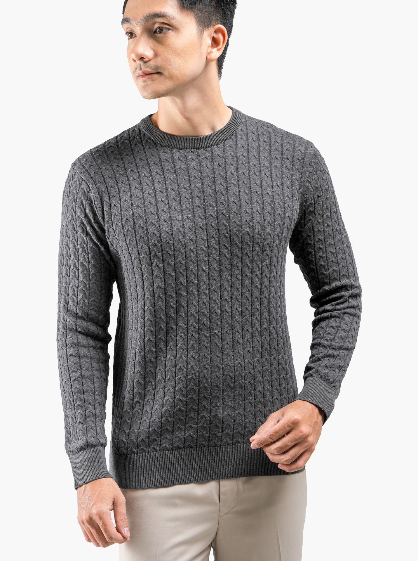 Grey Einkorn Crewneck Knitwear
