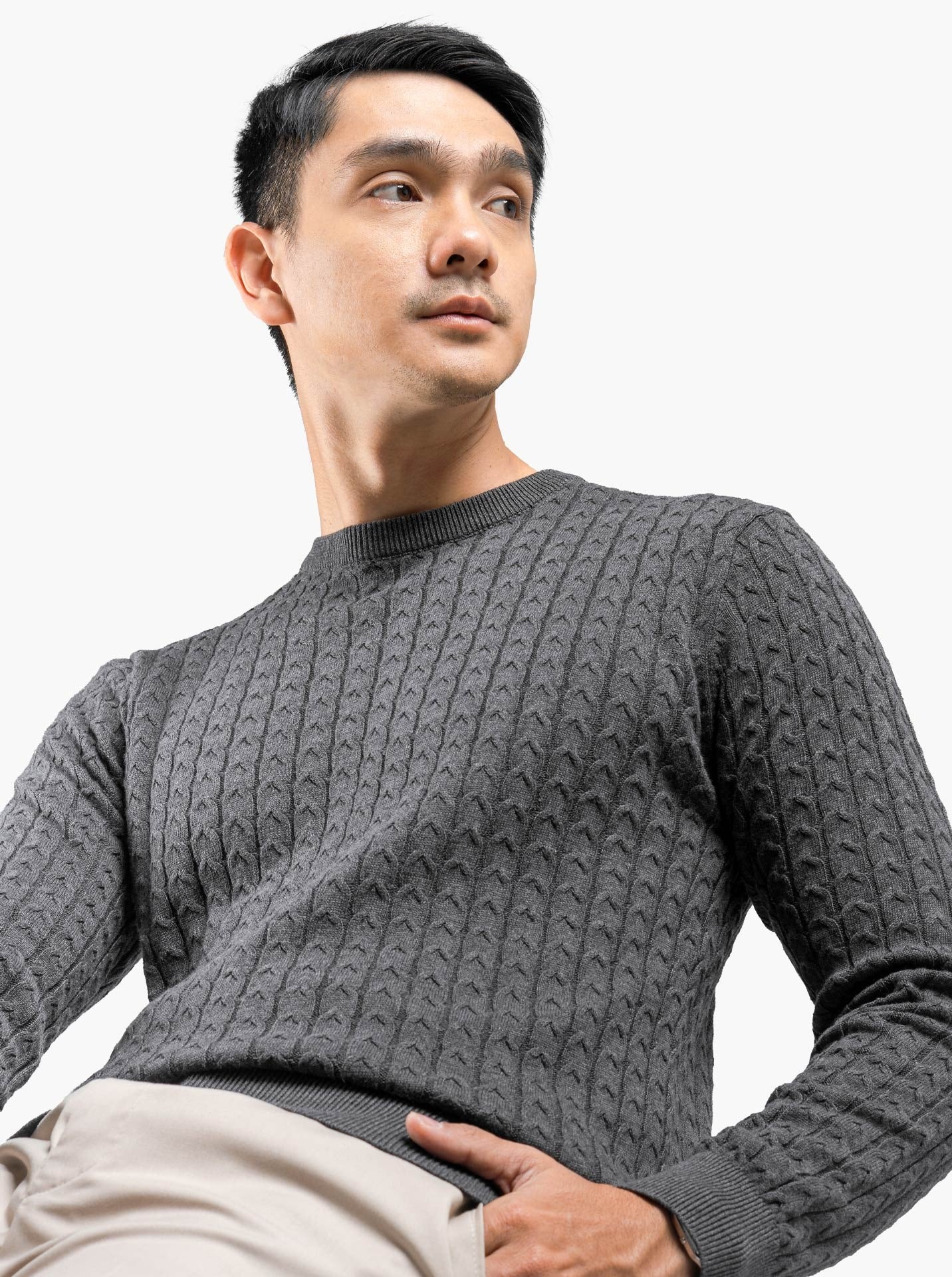 Grey Einkorn Crewneck Knitwear