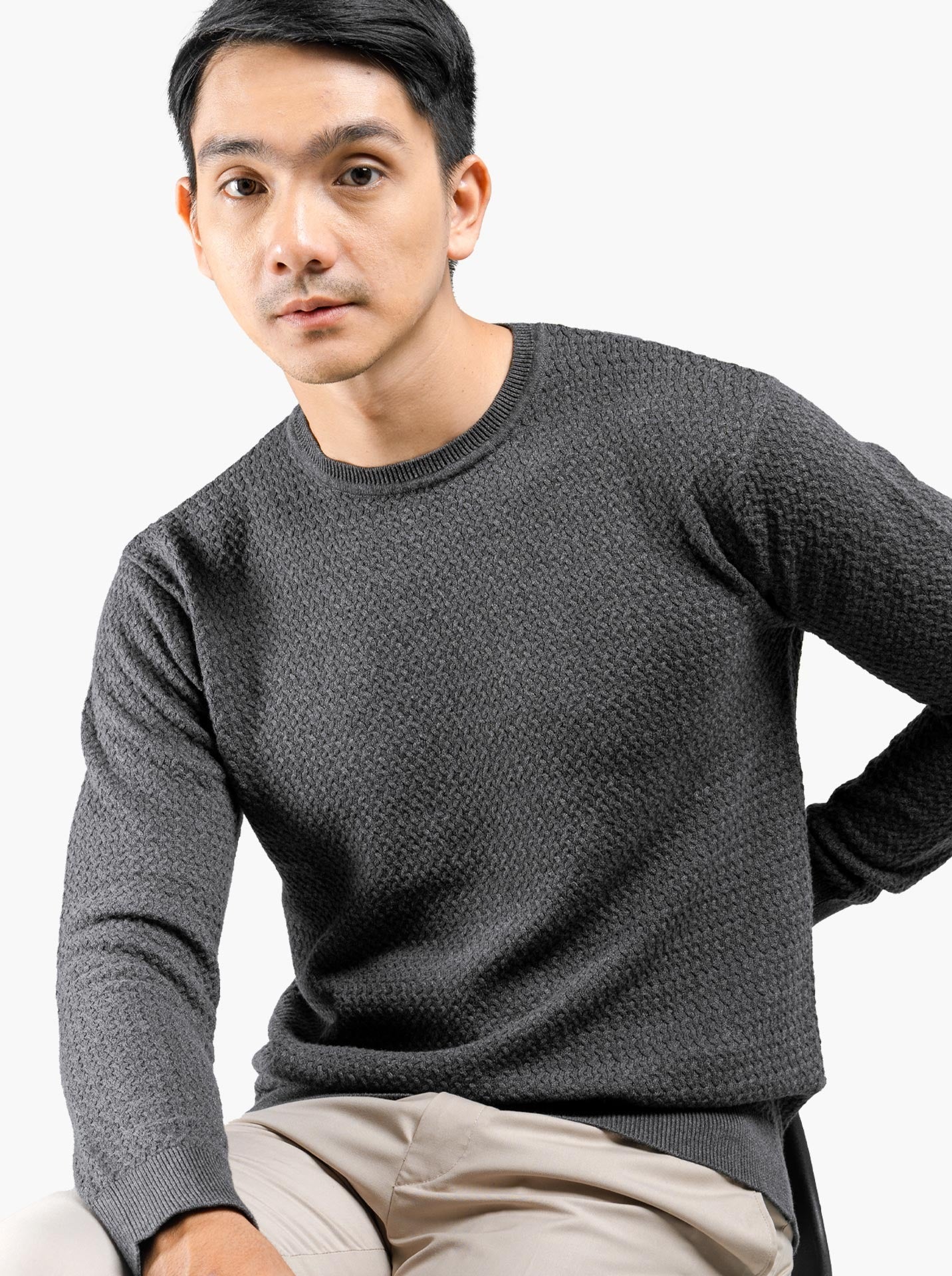Grey Lambda Crewneck Knitwear