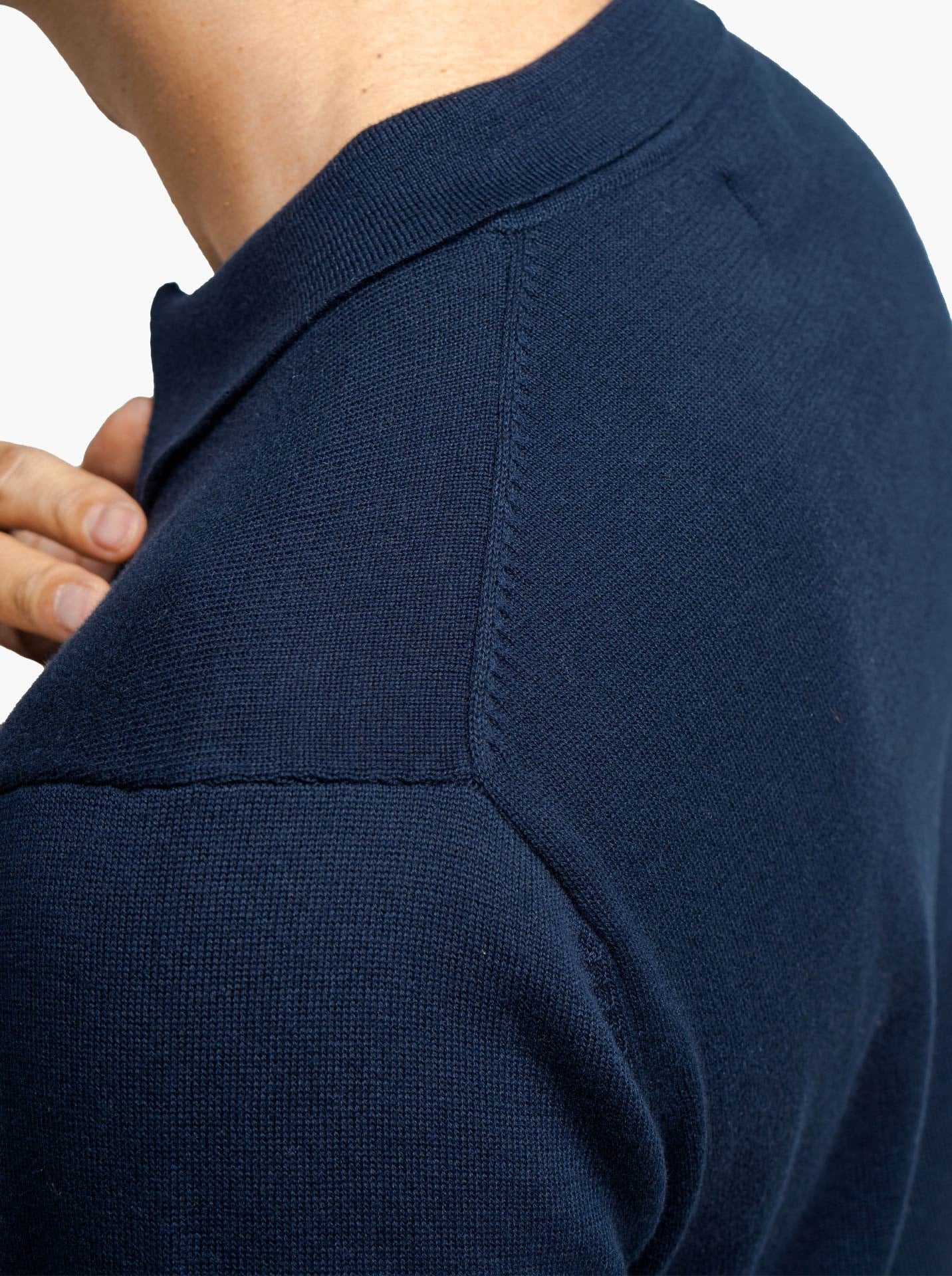 Polo Zip Neck Long Sleeve Knitwear