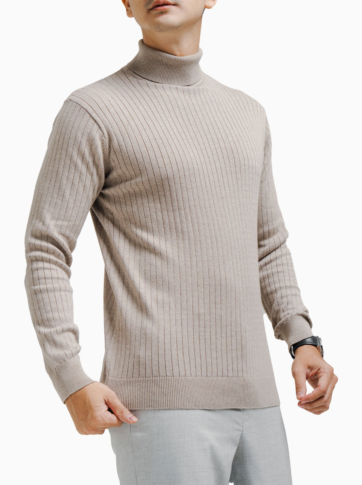 Slimfit-Ribbed-Roll-Neck-Knitwear-Gomuda