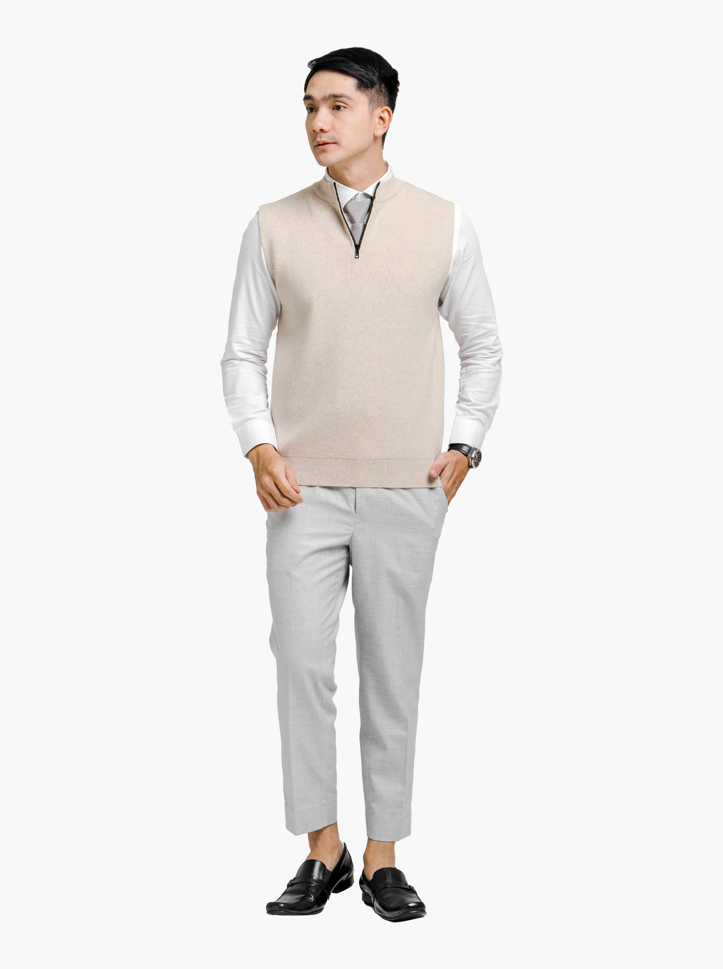 Viscose-Vest-Zip-Neck-Knitwear-Gomuda