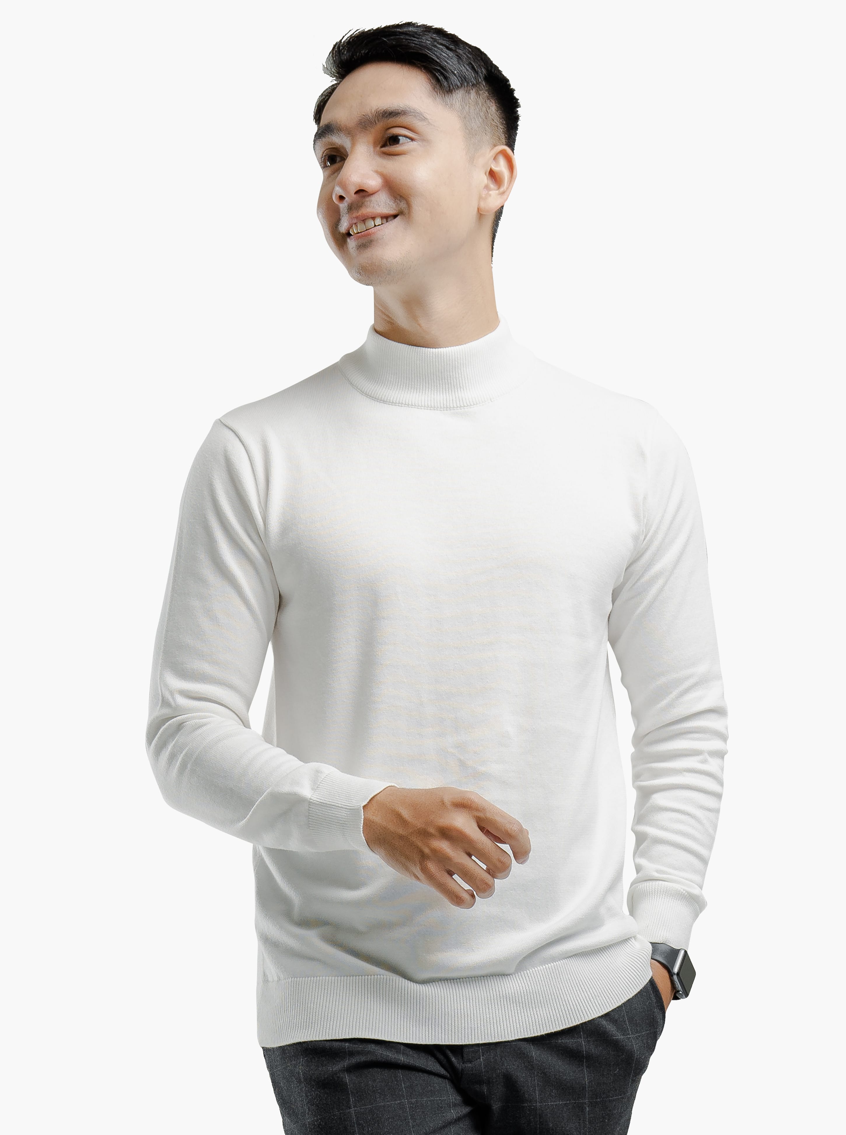 Gomuda Knitwear White / S Mock Turtleneck Knitwear