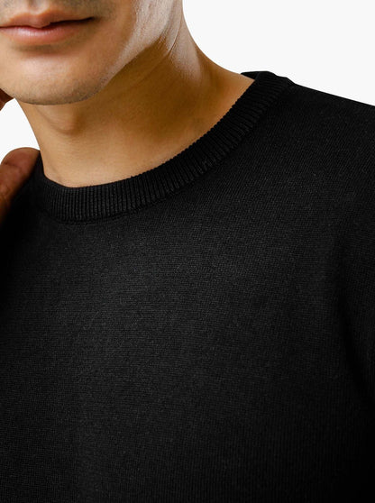 Black Crewneck Knitwear - Gomuda