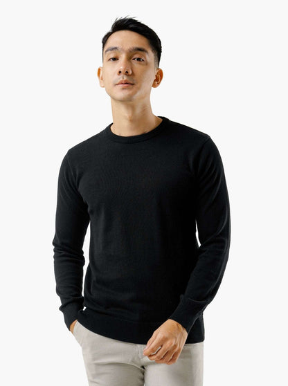 Black Crewneck Knitwear - Gomuda