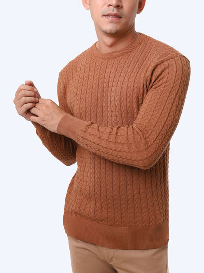 Brown Sugar Crewneck Einkorn Knitwear - Gomuda