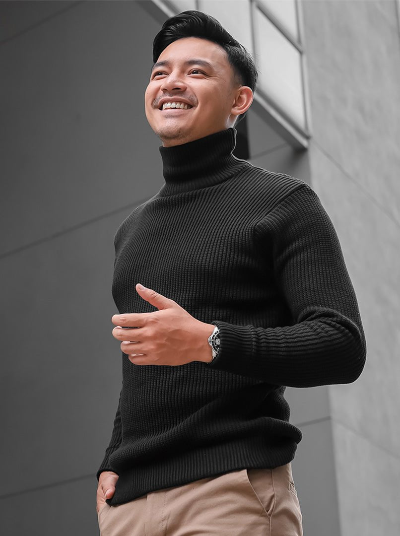 Cord-Turtleneck-Knitwear-Gomuda